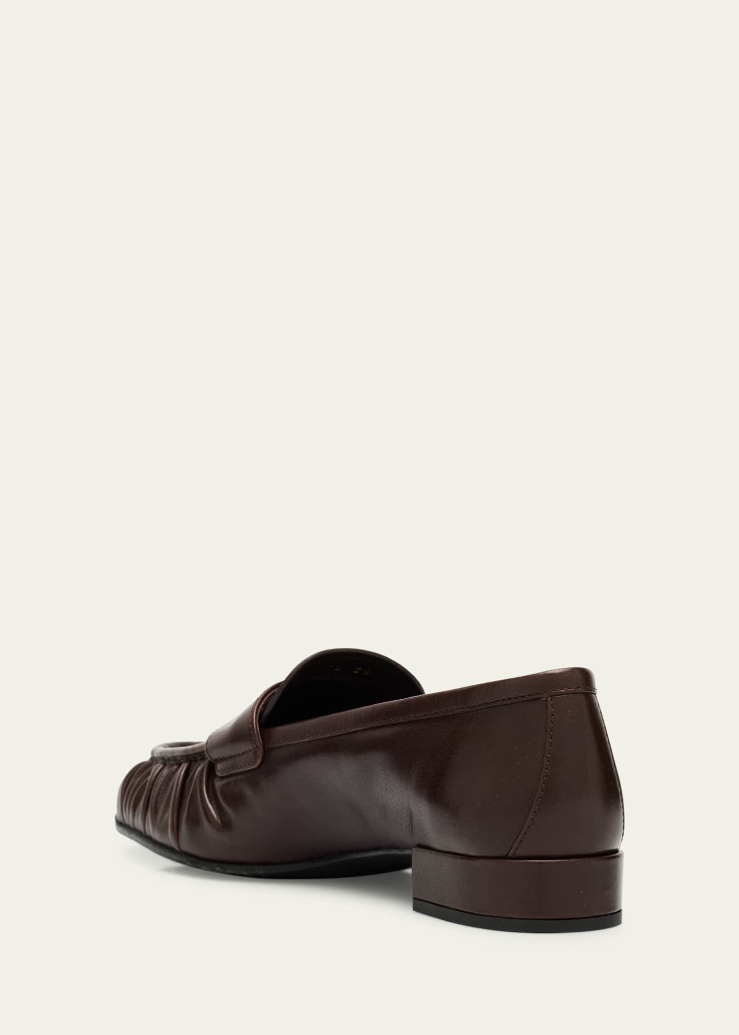 Prada Ruched Leather Loafers Image 4 of 6