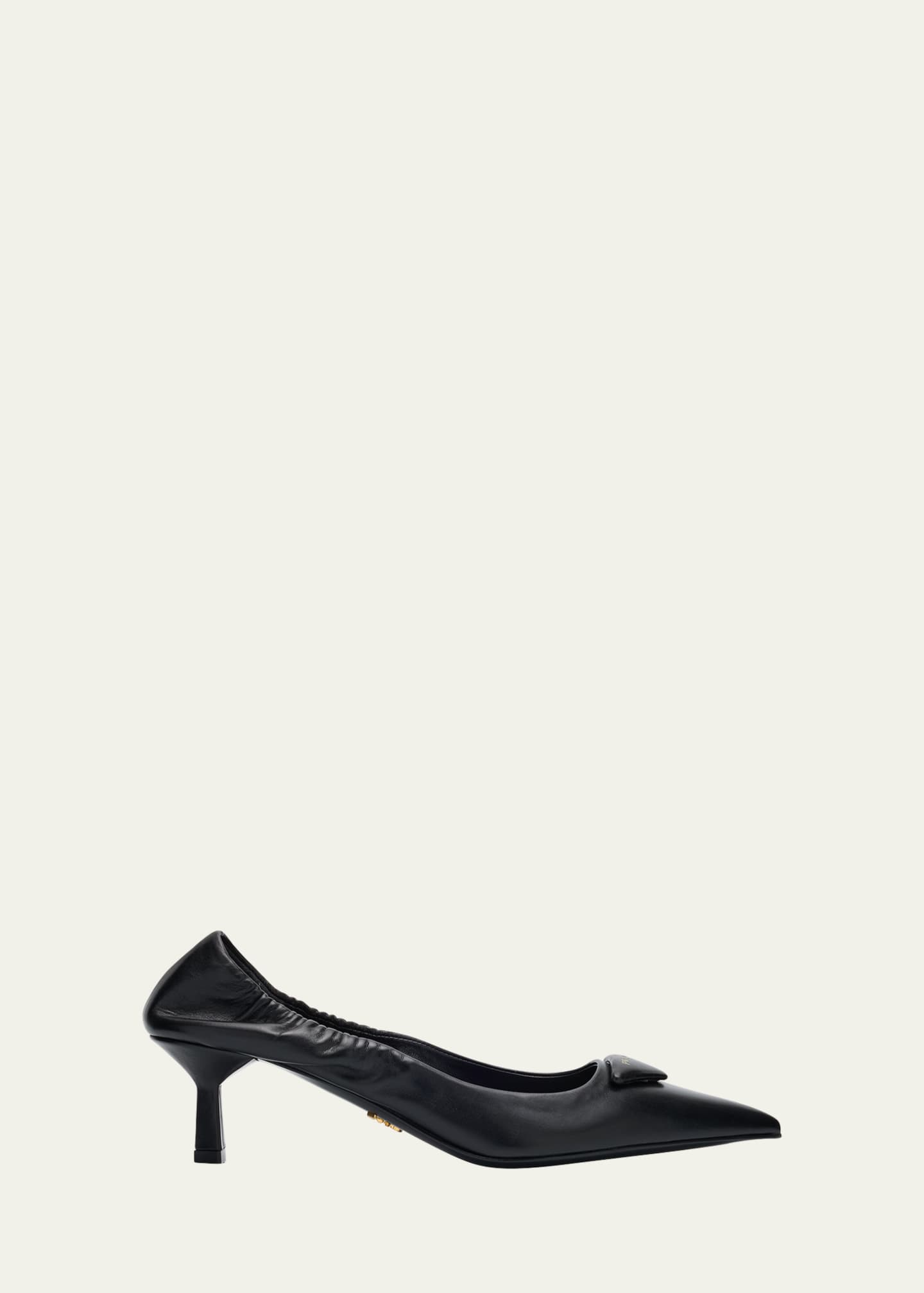 Prada Triangle Logo Leather Pumps - Bergdorf Goodman