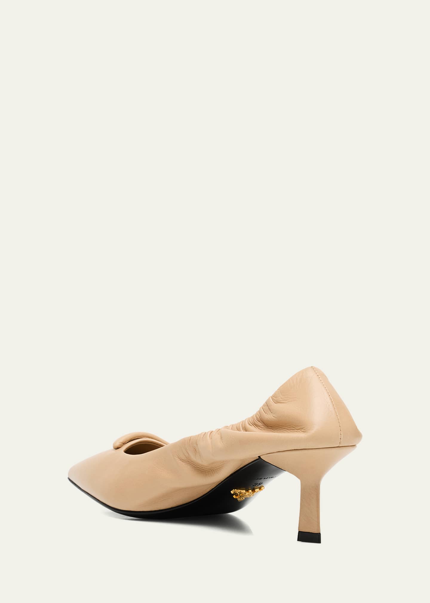 Prada Triangle Logo Leather Pumps - Bergdorf Goodman