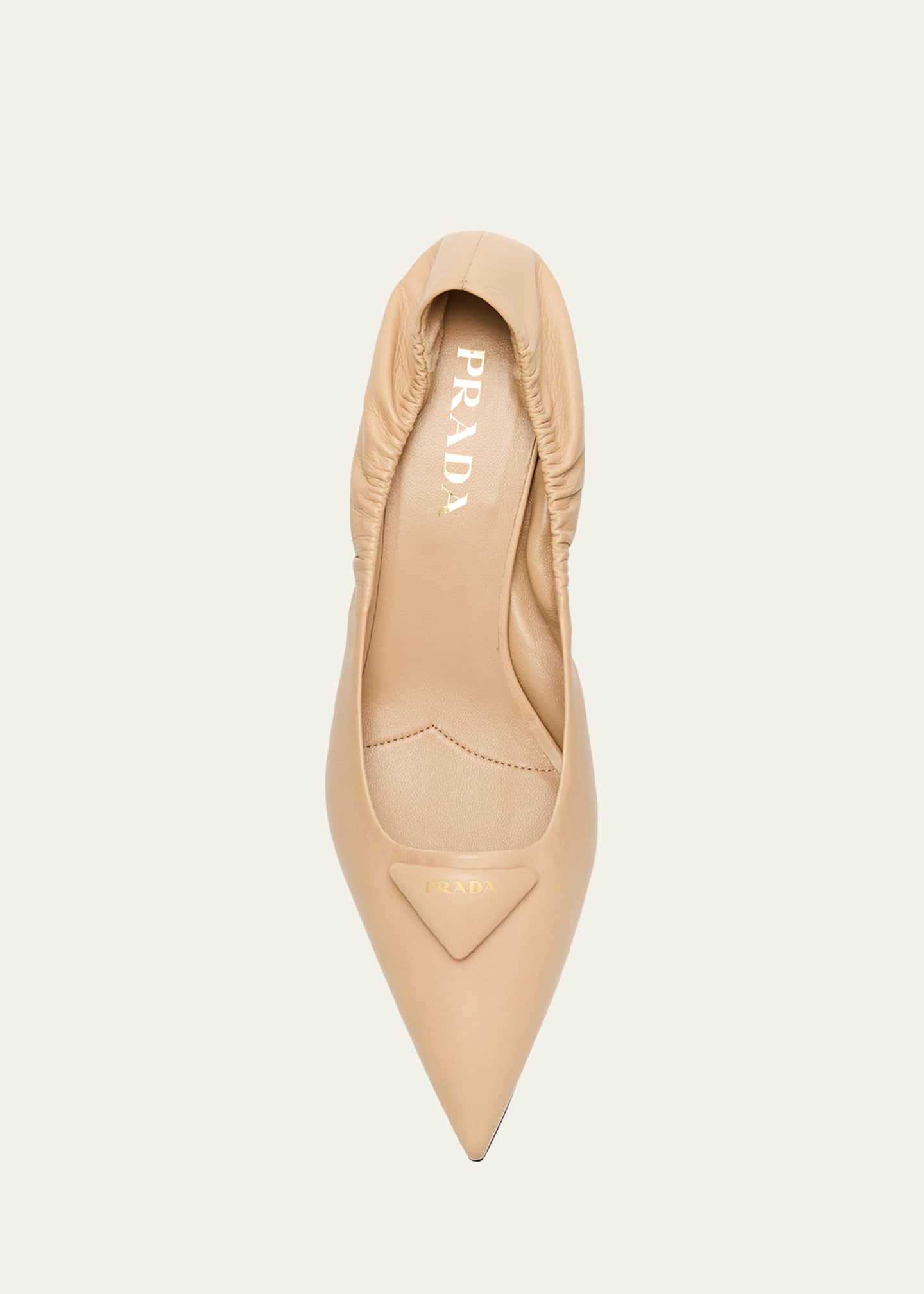 Prada Triangle Logo Leather Pumps - Bergdorf Goodman