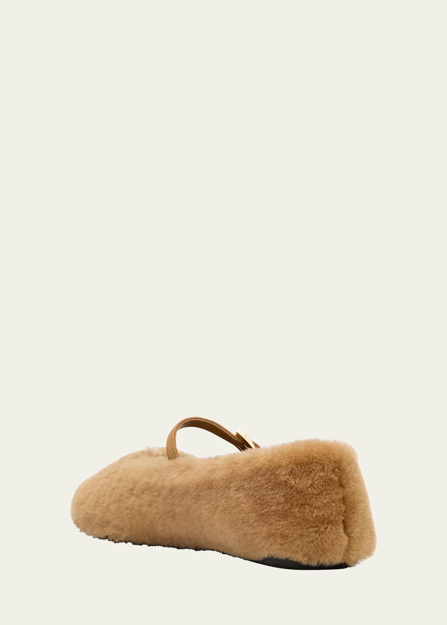 Shearling Mary Jane Ballerina Flats