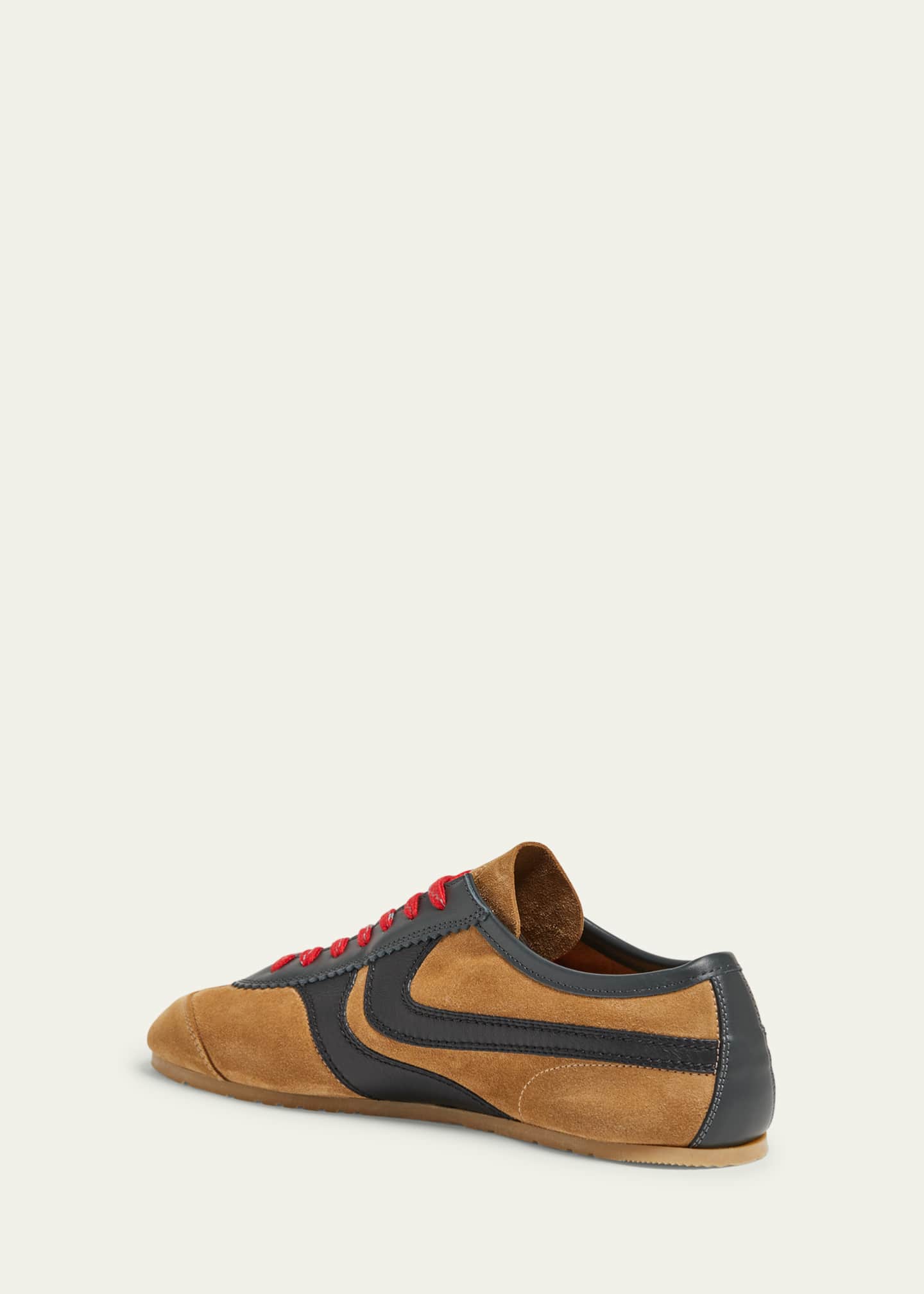 Dries Van Noten Men's Suede and Leather Low-Top Sneakers Image 2 of 4
