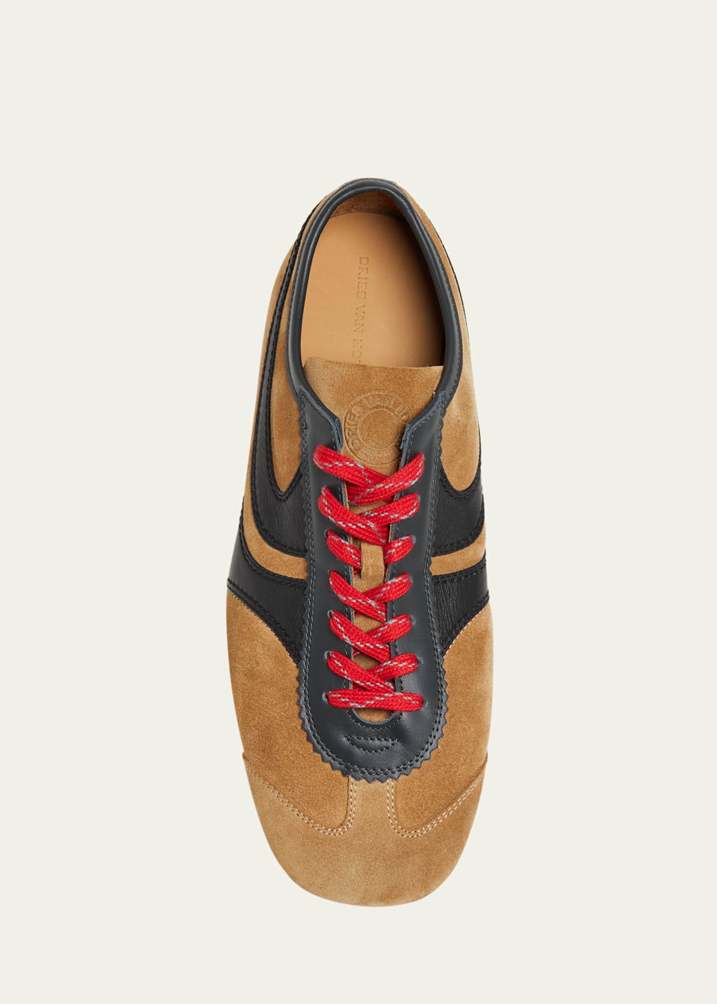 Dries Van Noten Men's Suede and Leather Low-Top Sneakers Image 4 of 4