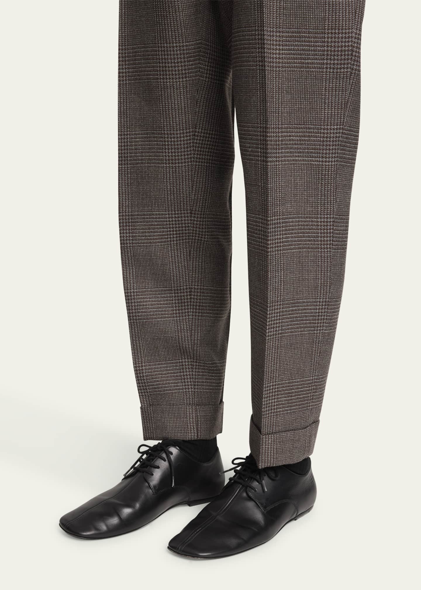 Dries Van Noten Men's Minimal Leather Derby Shoes Image 2 of 6