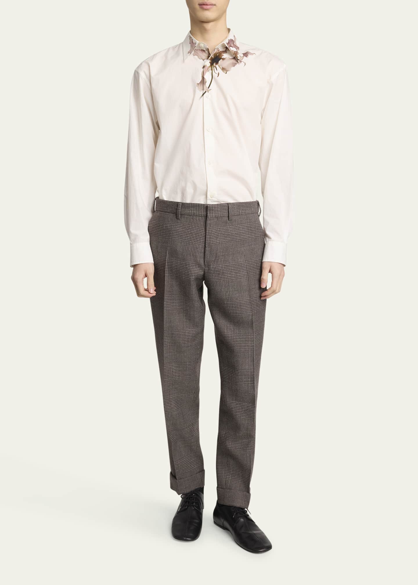 Dries Van Noten Men's Minimal Leather Derby Shoes Image 3 of 6