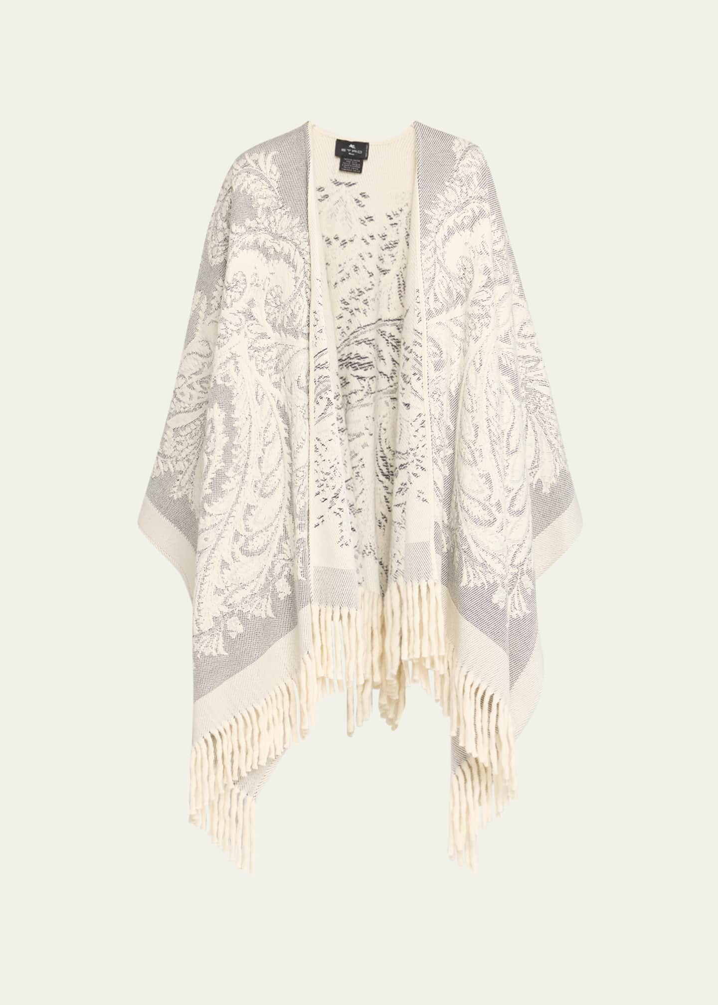Etro Paisley Jacquard Wool Cape - Bergdorf Goodman