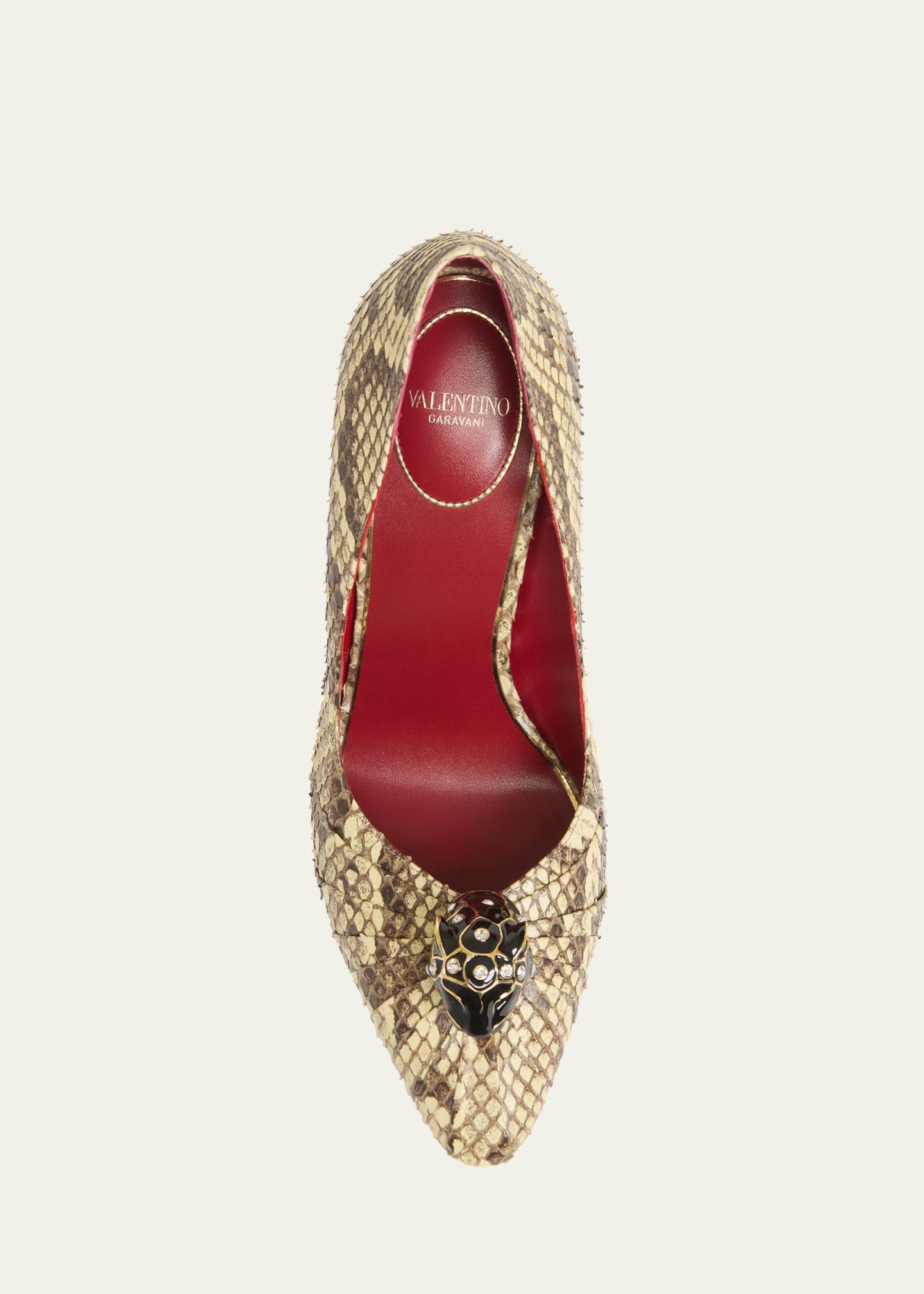 Valentino Garavani Pas de Chat Python Pumps - Bergdorf Goodman