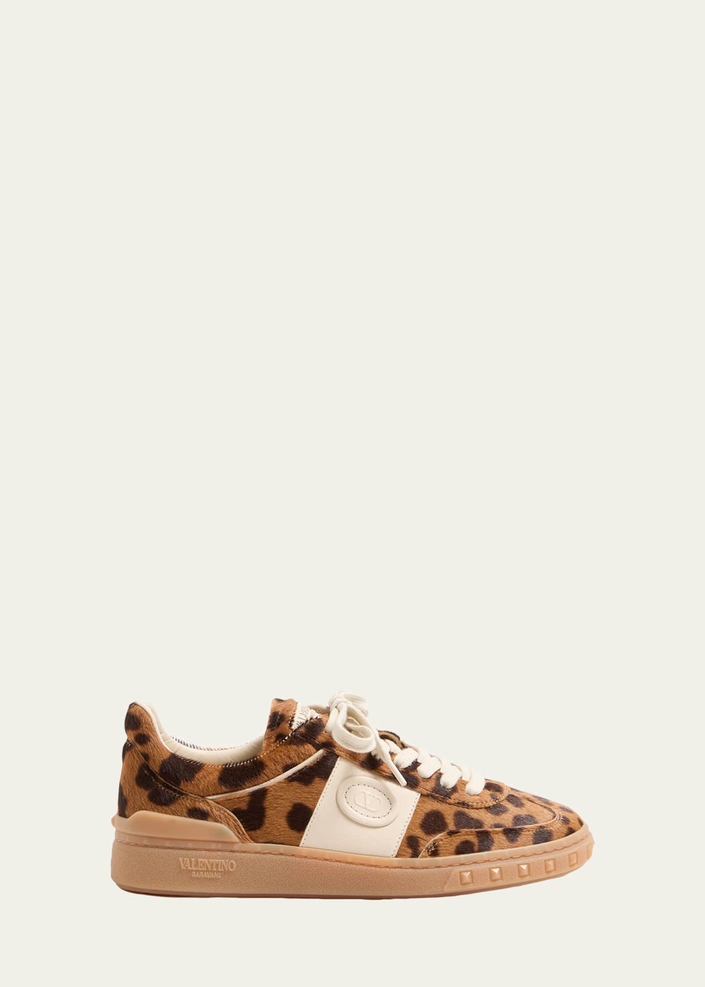 8336. VALENTINO GARAVANI ハラコ フラットシューズ Valentino Garavani UpVillage Leopard Calf Hair Sneakers - Bergdorf