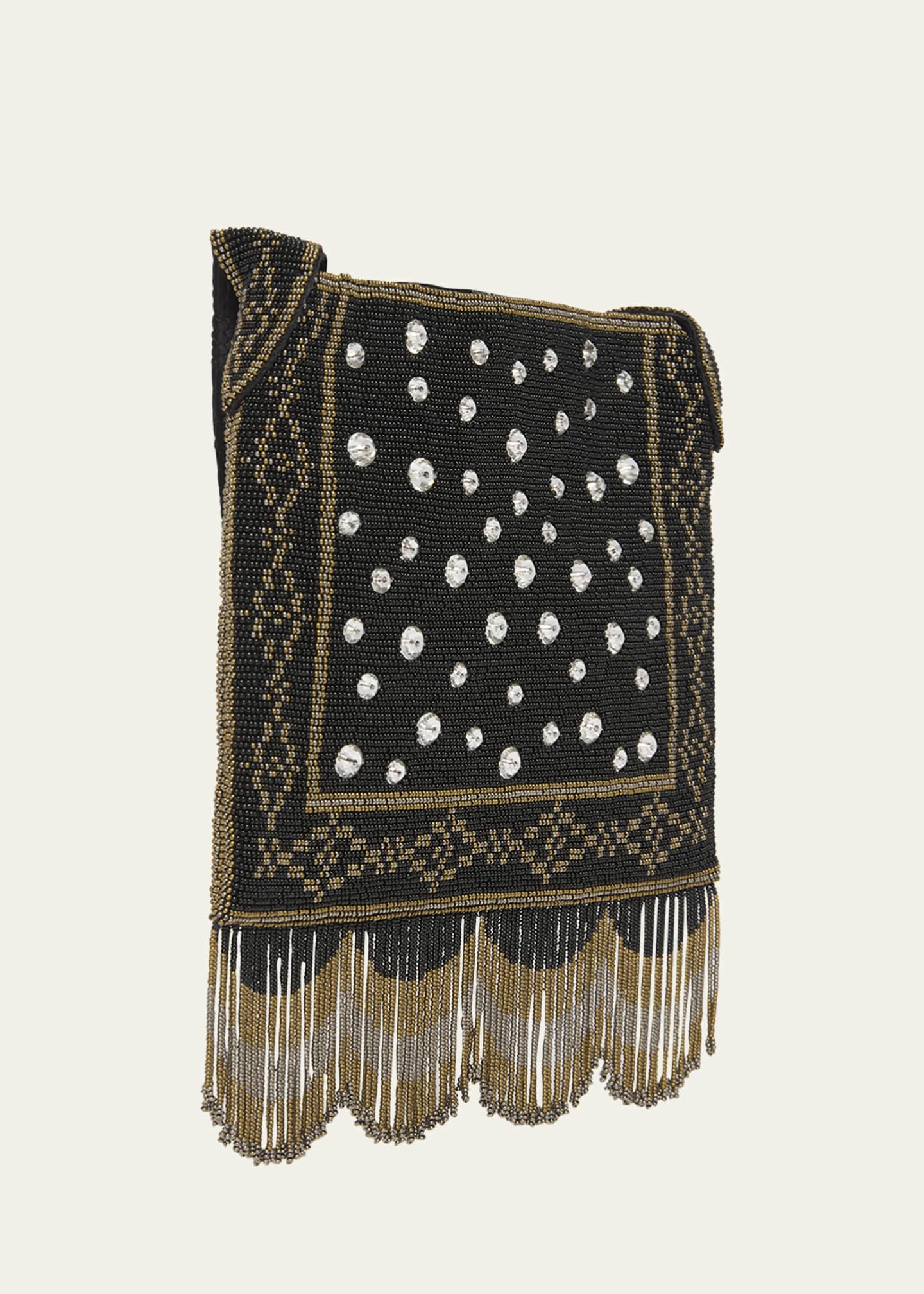 Valentino Garavani Nellcote Small Beaded Fringed Shoulder Bag