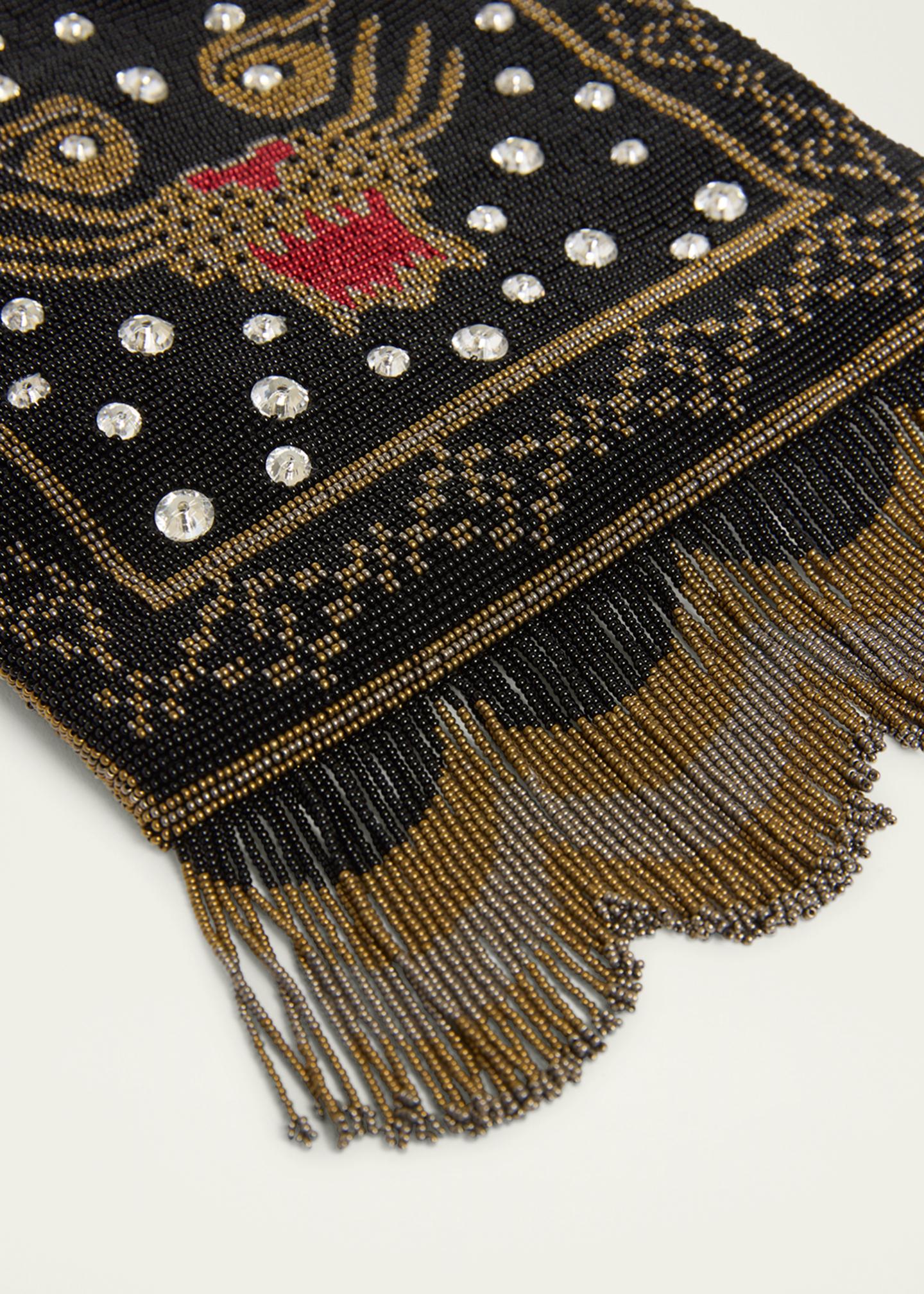Valentino Garavani Nellcote Small Beaded Fringed Shoulder Bag 