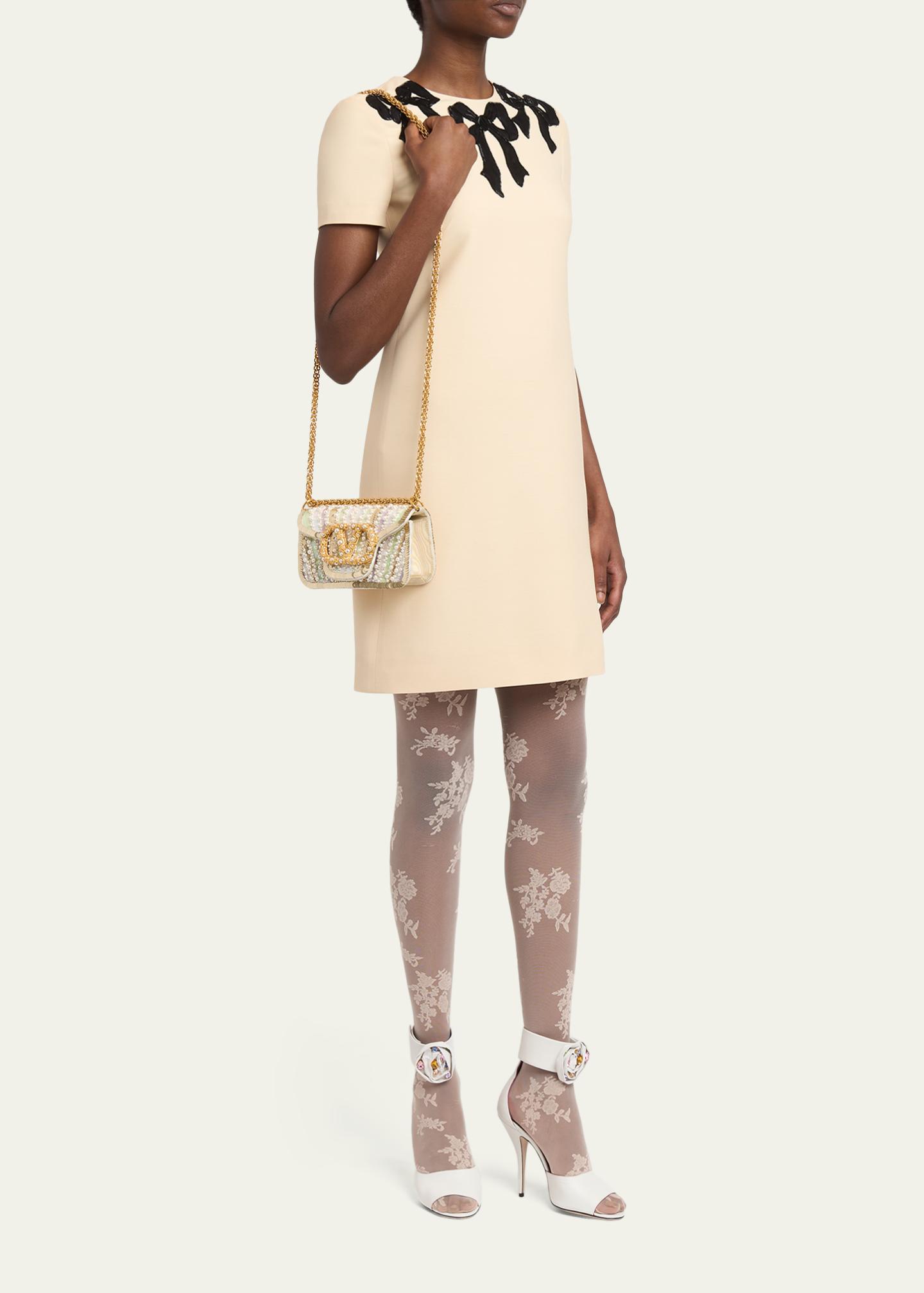 Valentino Garavani Loco Sequin-Embroidered Moire Top-Handle Bag