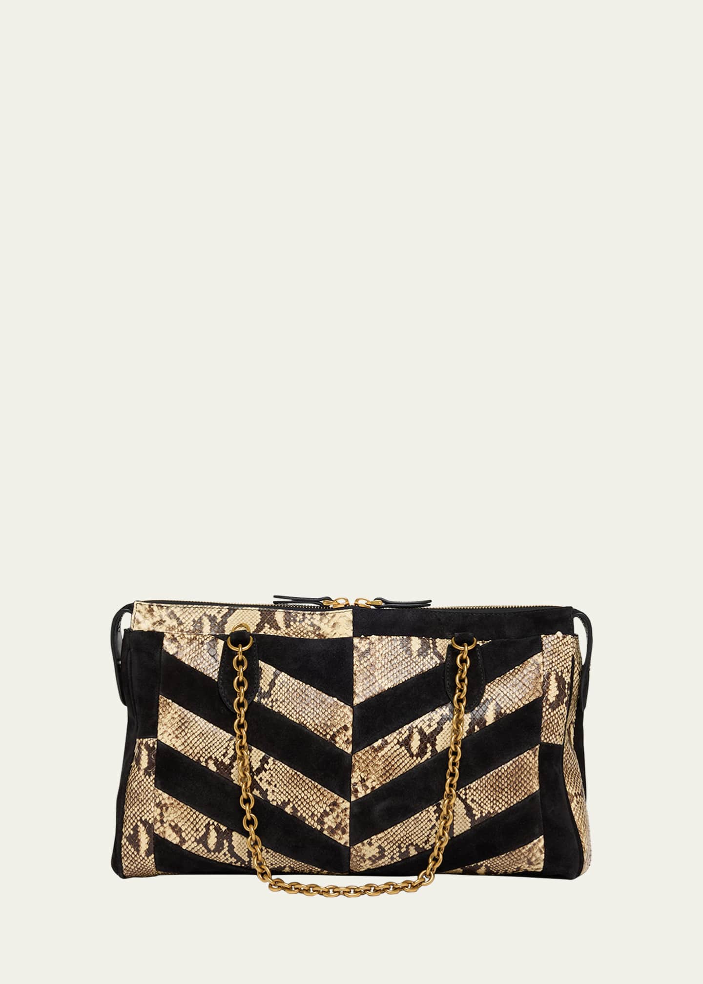 VALENTINO GARAVANIポインテッドトゥ 35 Valentino Garavani Panthea Medium Patchwork Chevron Shoulder Bag