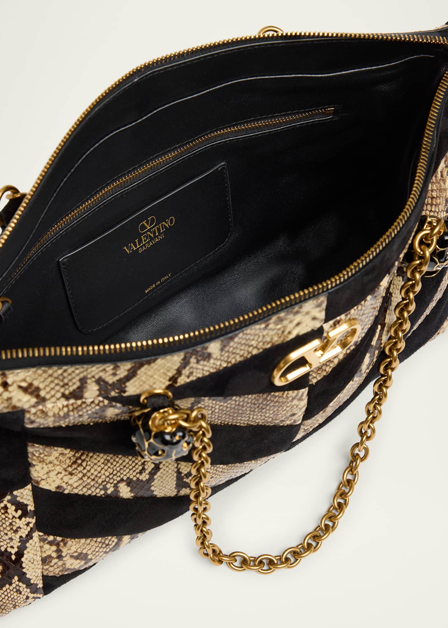 Valentino Garavani Panthea Medium Patchwork Chevron Shoulder Bag