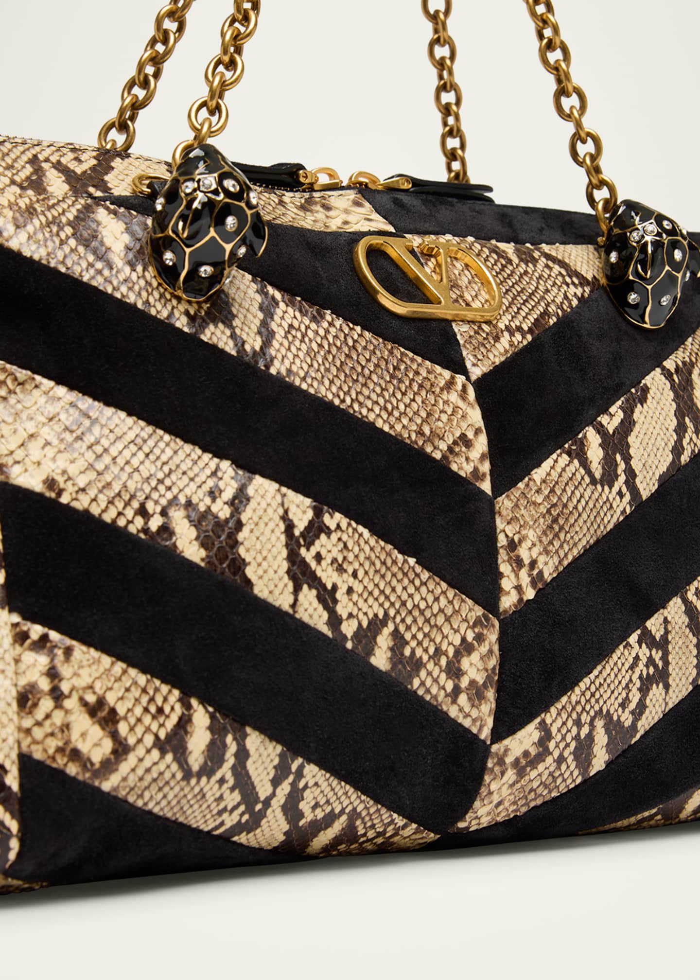 Valentino Garavani Panthea Medium Patchwork Chevron Shoulder Bag