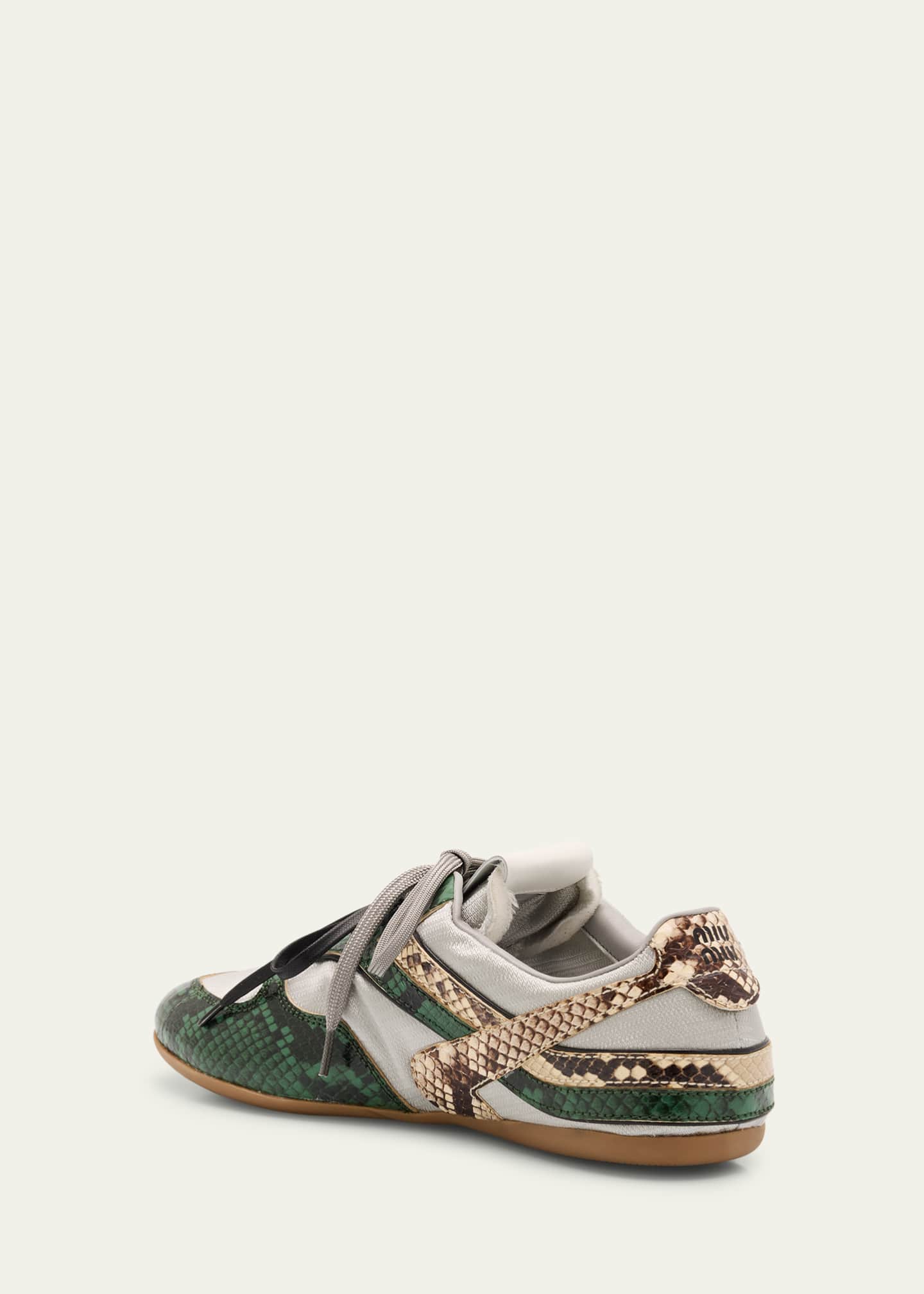 Gymnasium Technical Fabric and Python Low-Top Sneakers
