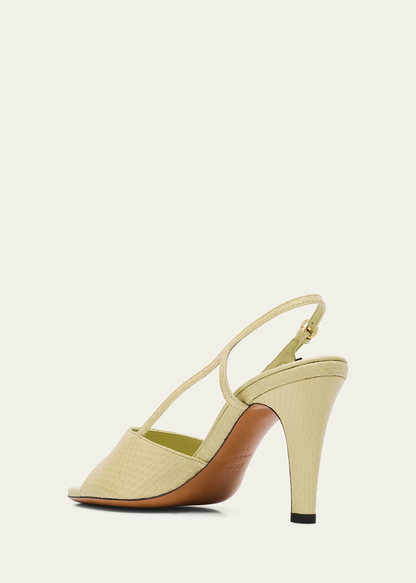 Miu Miu Ayer Snake Slingback Sandals - Bergdorf Goodman