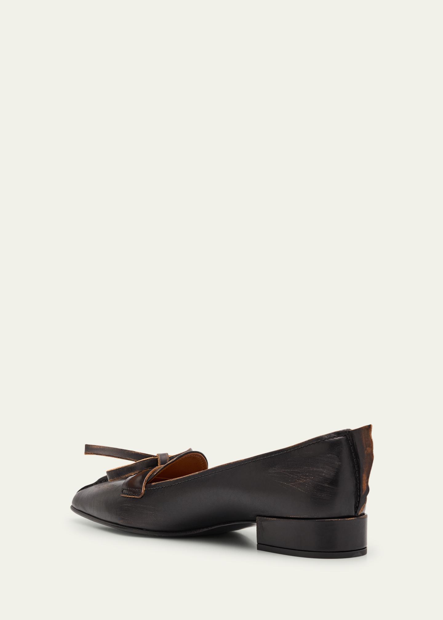 Prada Leather Block-Heel Loafers - Bergdorf Goodman
