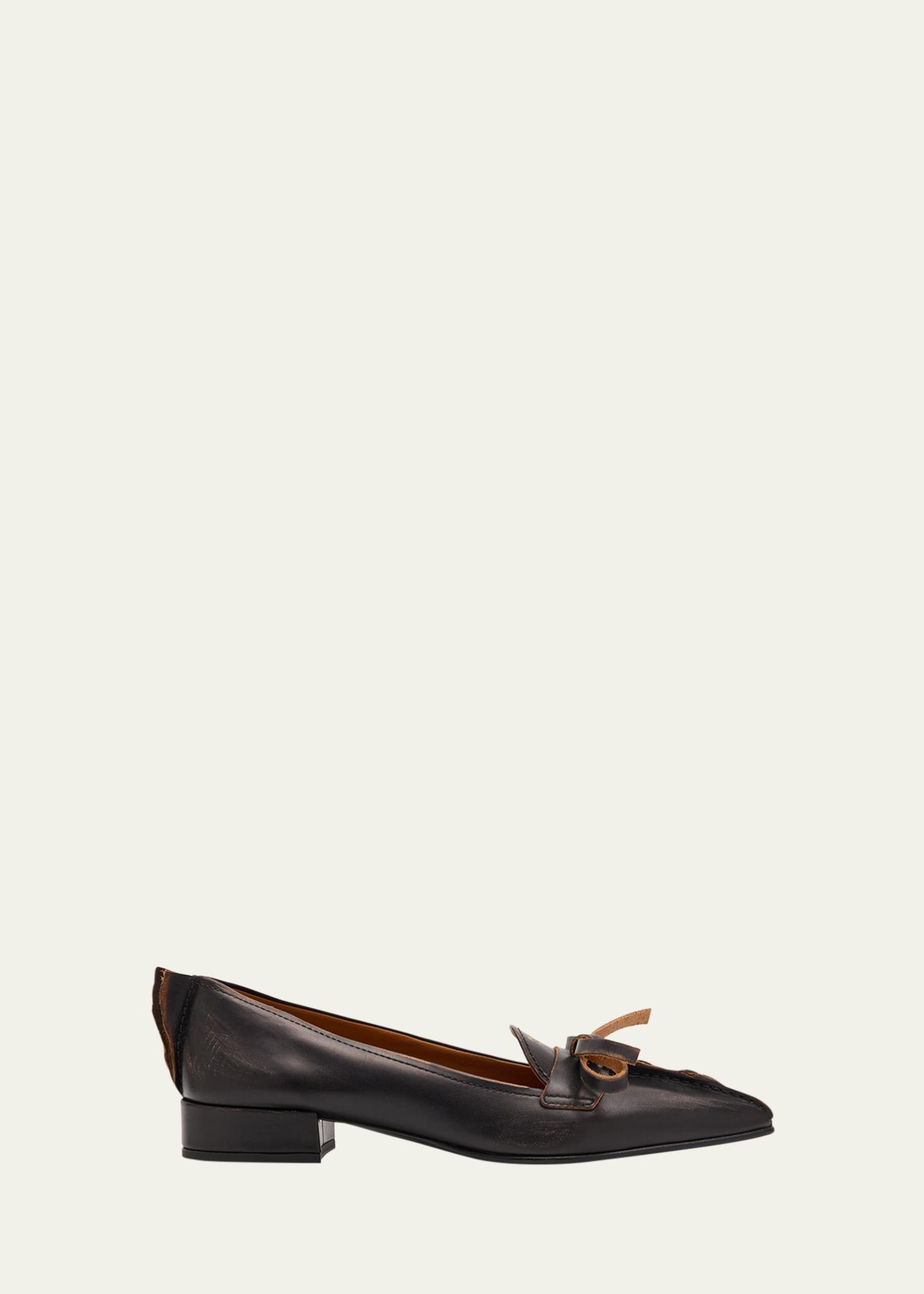 Prada Leather Block-Heel Loafers - Bergdorf Goodman