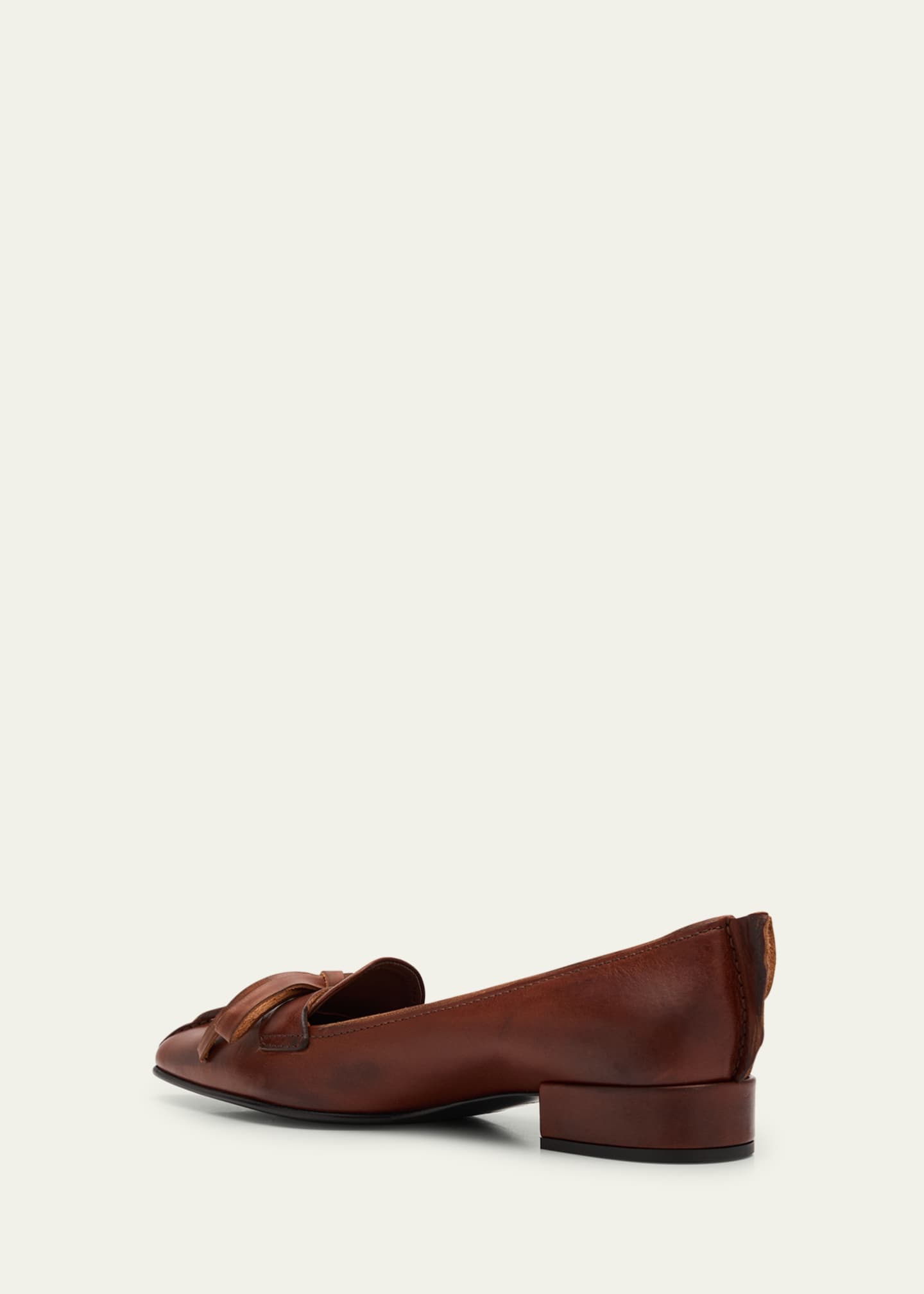Prada Leather Block-Heel Loafers - Bergdorf Goodman