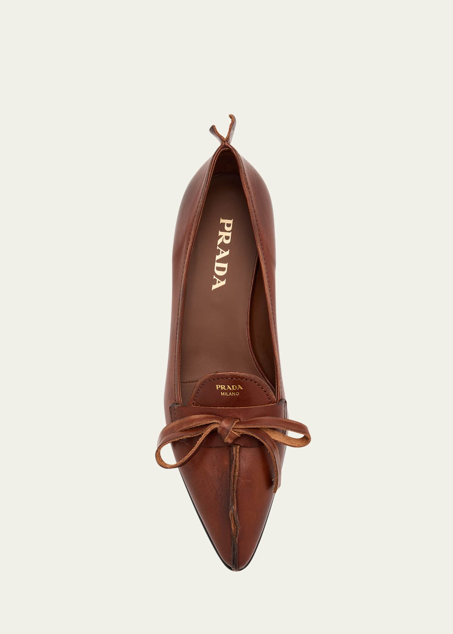 Prada Leather Block-Heel Loafers - Bergdorf Goodman