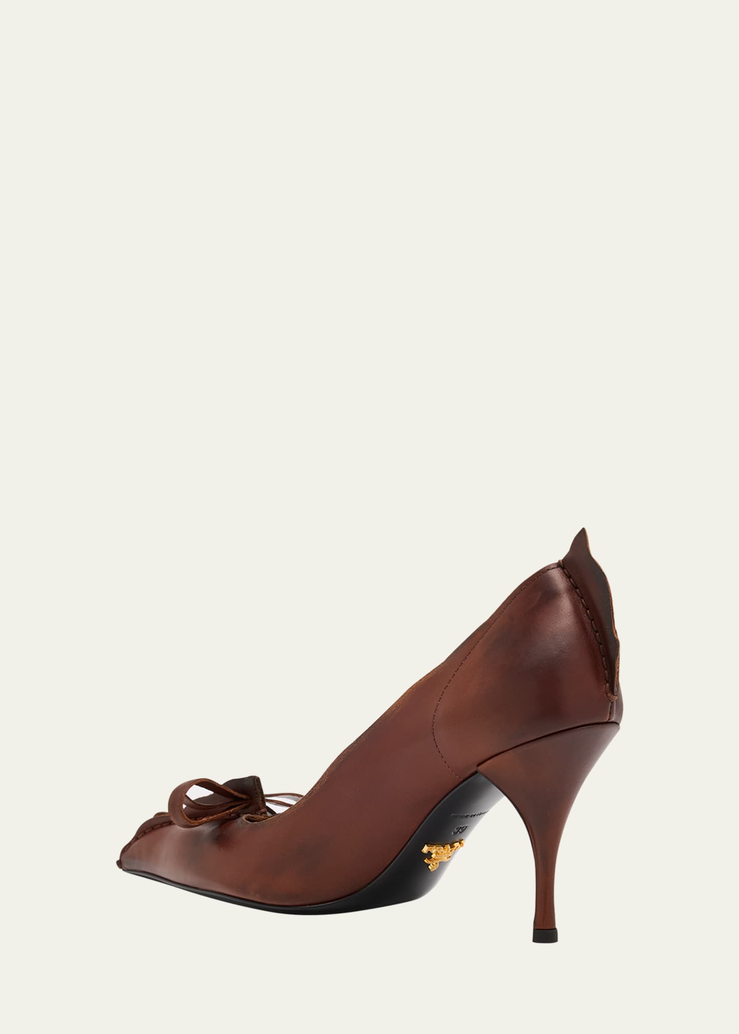 Prada Leather Bow Pumps - Bergdorf Goodman