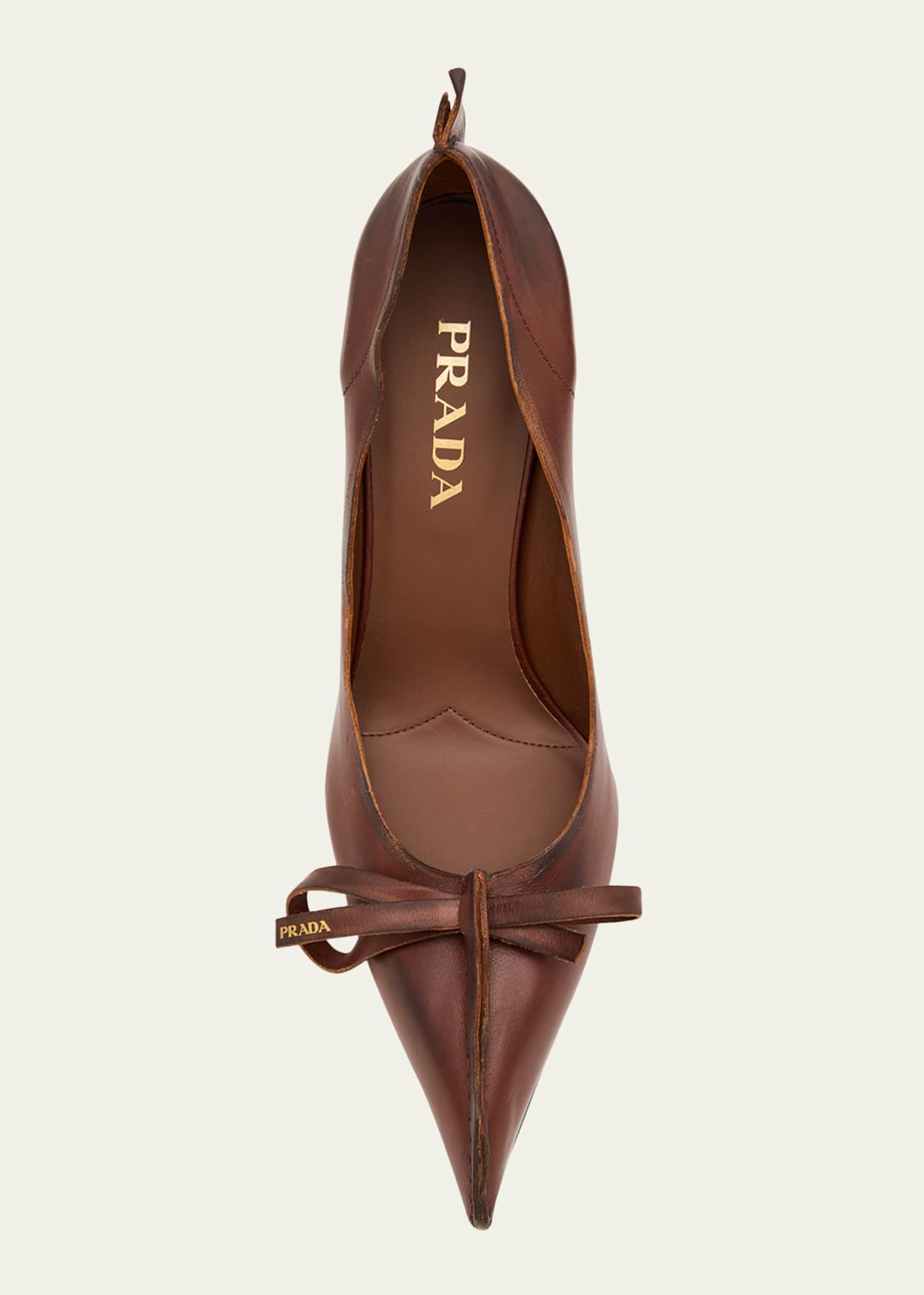 Prada Leather Bow Pumps - Bergdorf Goodman