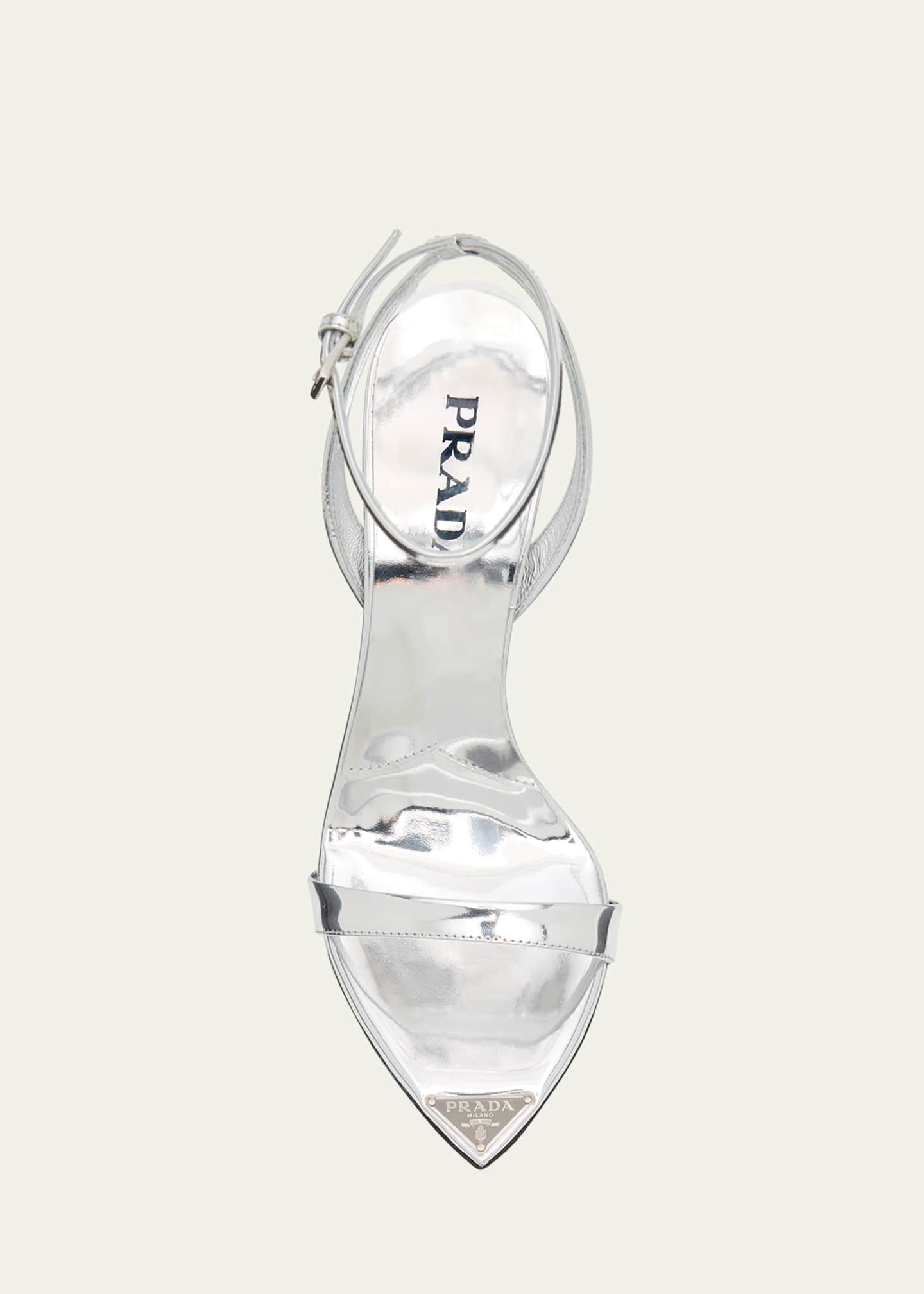 Prada Leather Ankle-Strap Sandals - Bergdorf Goodman