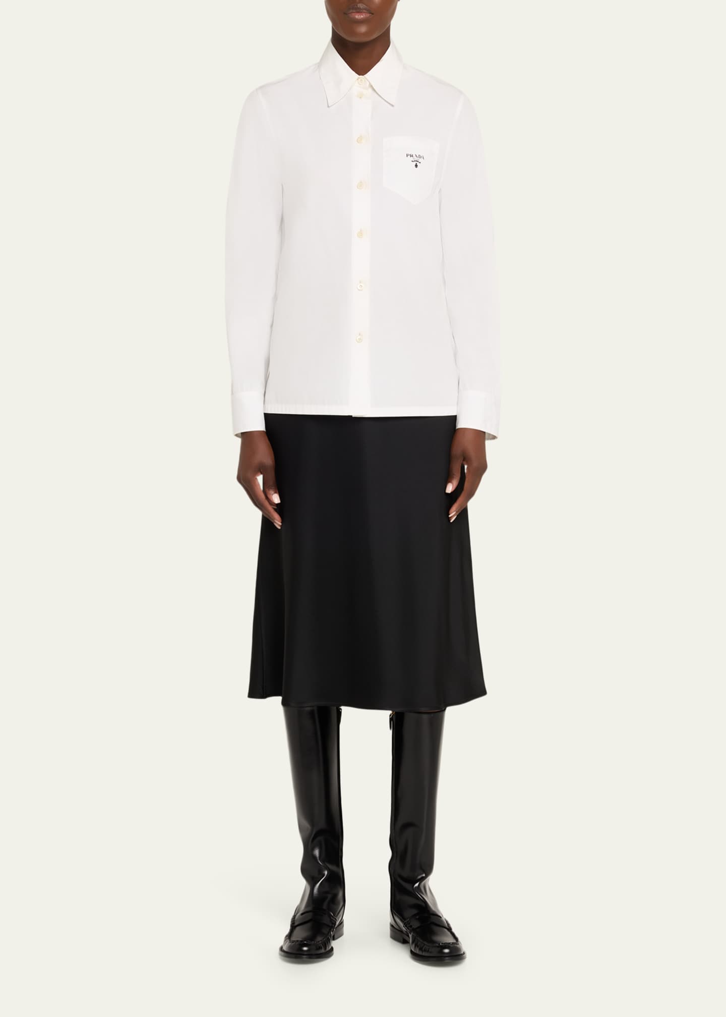 Prada Spazzolato Leather Knee-High Boots Image 3 of 6