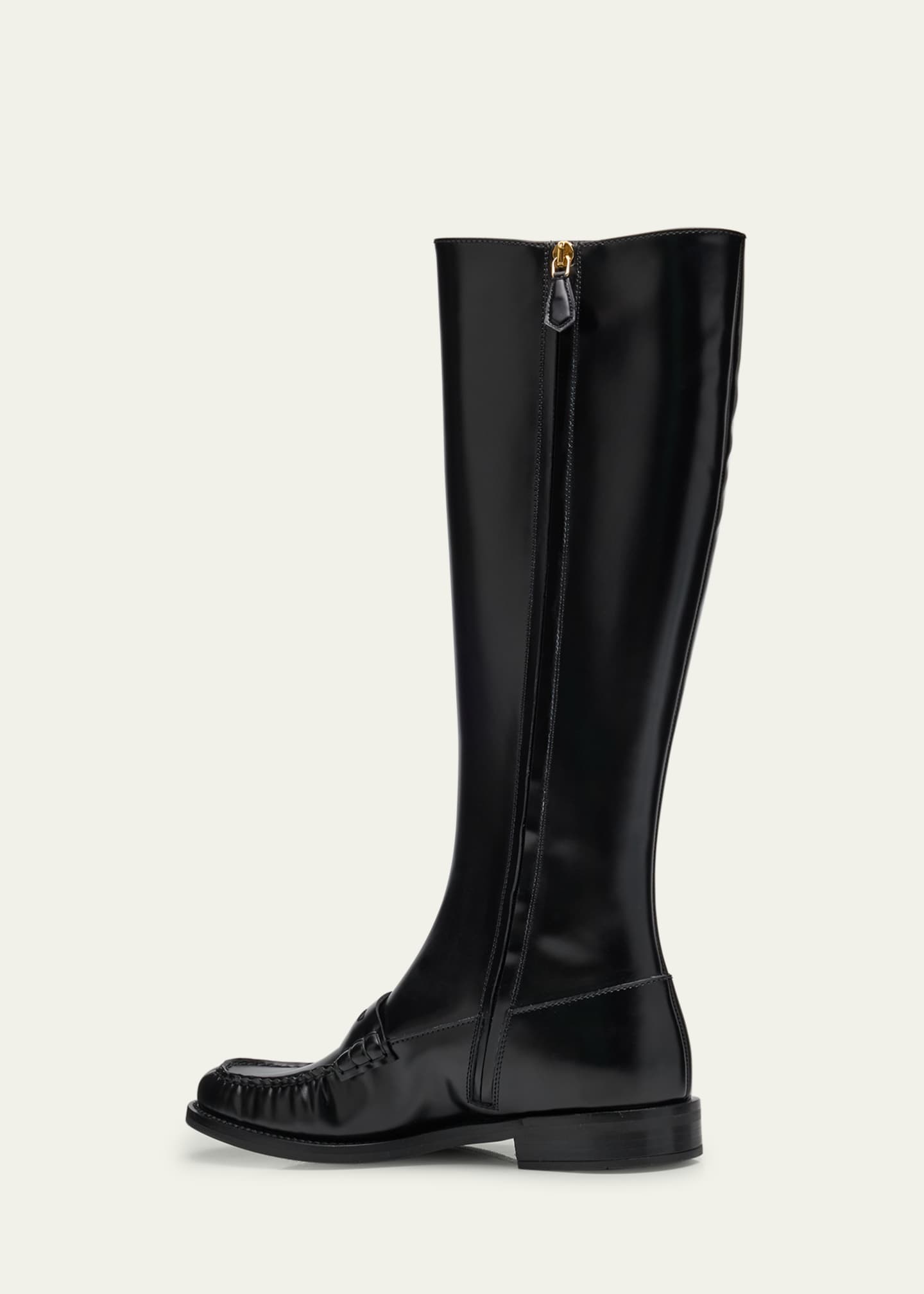 Prada Spazzolato Leather Knee-High Boots Image 4 of 6