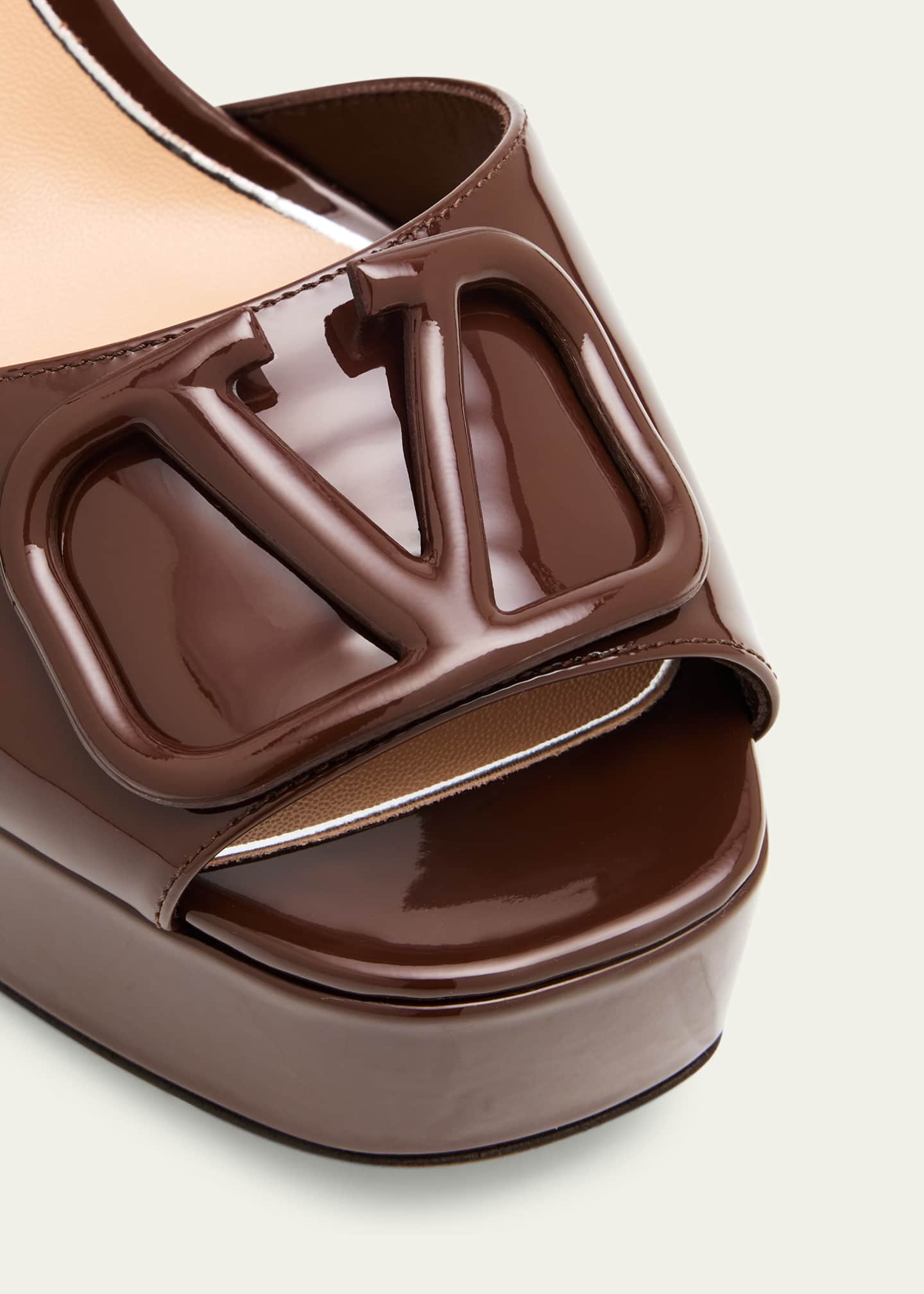 Valentino Garavani VLogo Signature Patent Leather Platform Sandals