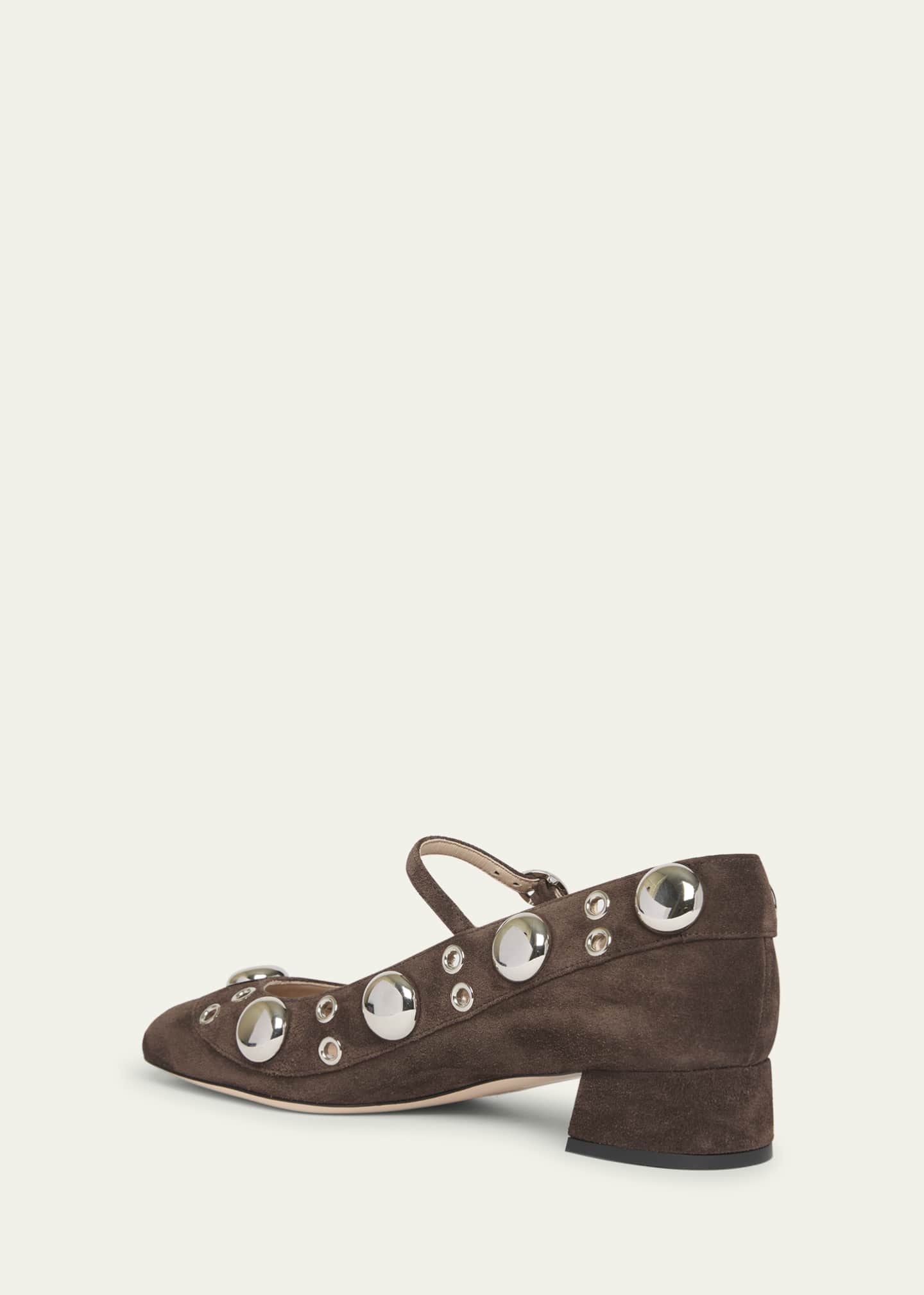 Escarpins Valentino Femme, Modèle Nellcote Mary-Jane 30, Talon Haut, Daim Marron (neufs)