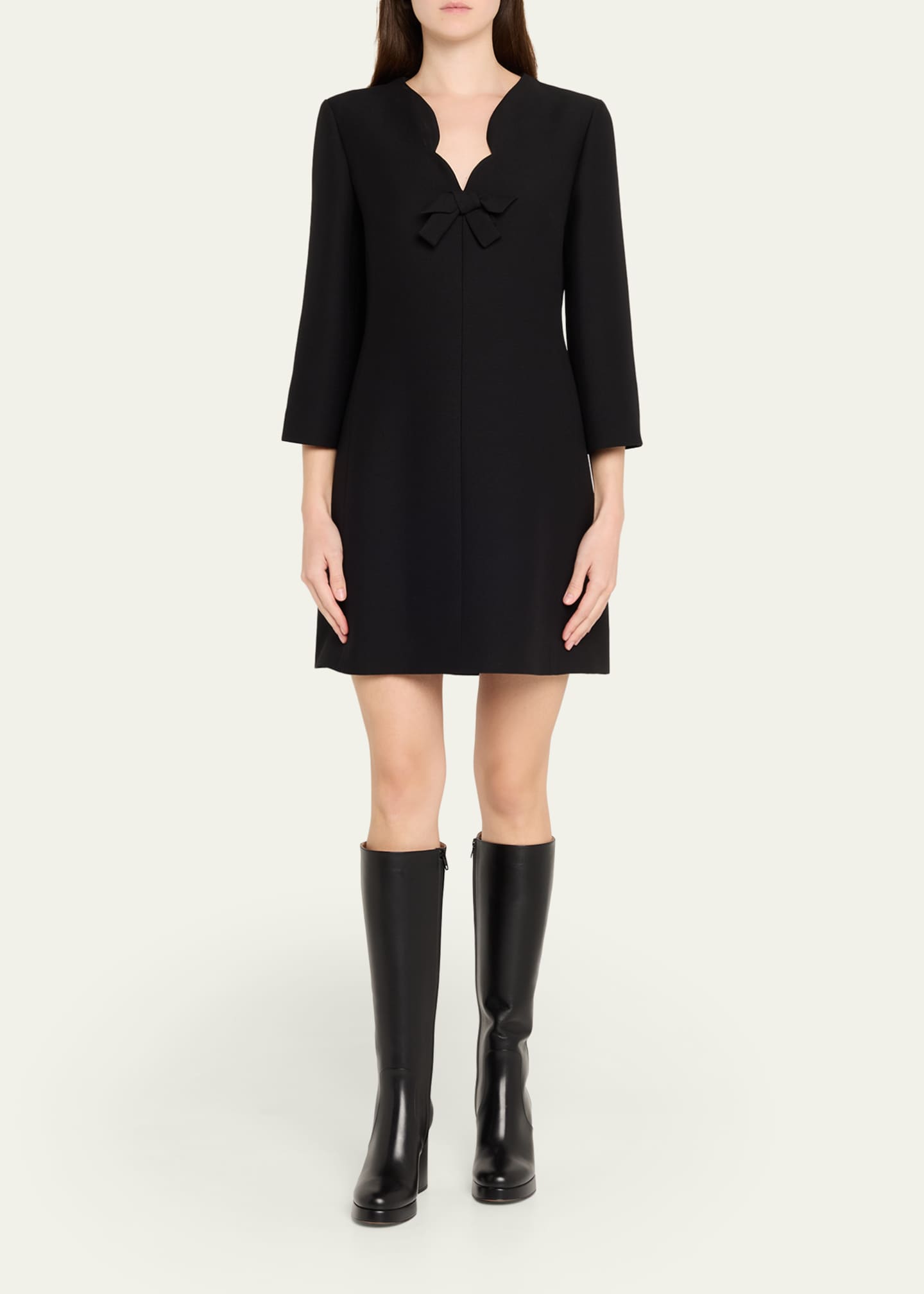 Valentino Garavani 90mm Fawcette Platform Leather Knee-High Boots