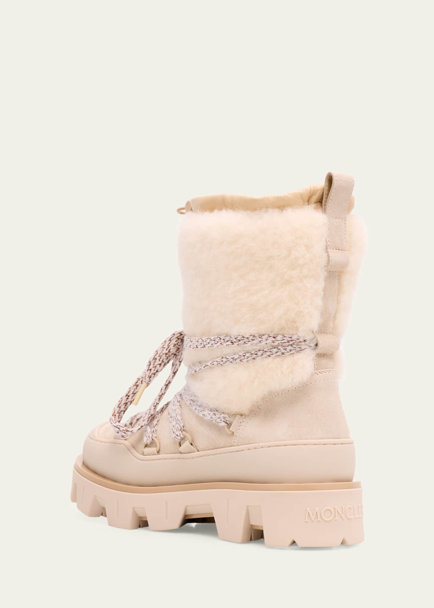 Moncler Peak Apres Suede and Shearling Ankle Boots - Bergdorf Goodman