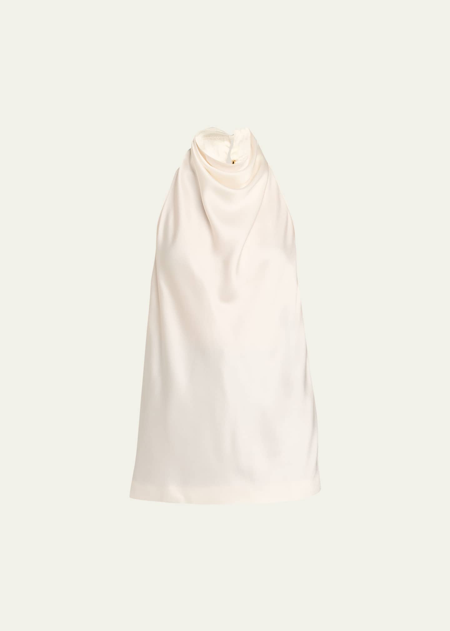 Stella McCartney Satin Backless Cowl Halter Top - Bergdorf Goodman