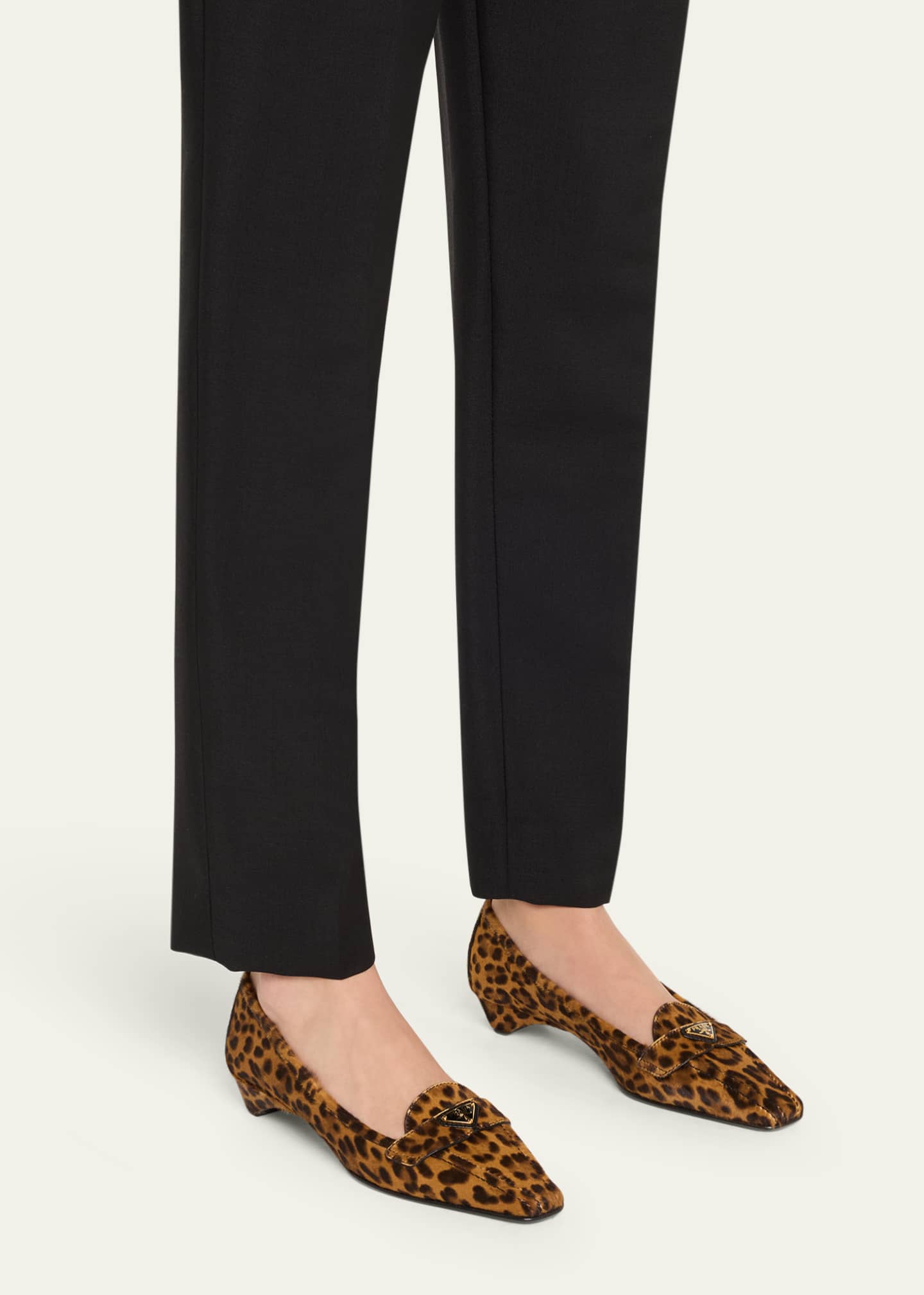 Prada Leopard-Printed Calf Hair Loafers Image 2 of 6