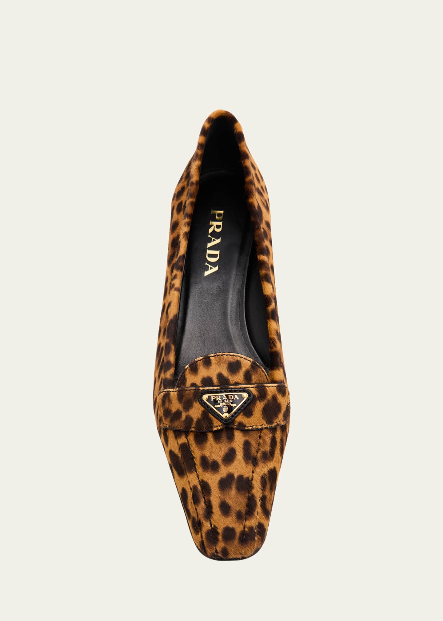 Prada Leopard-Printed Calf Hair Loafers Image 6 of 6