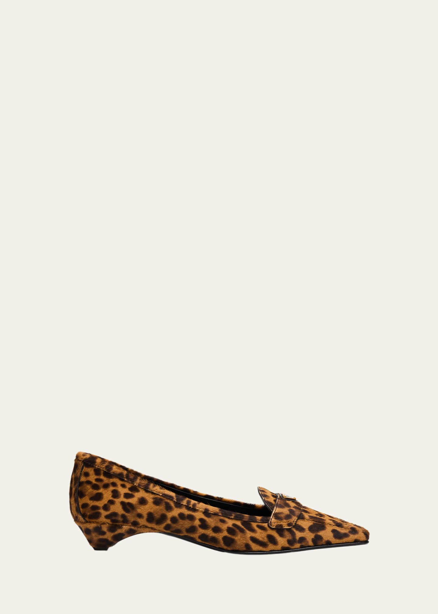 Prada Leopard-Printed Calf Hair Loafers Image 1 of 6