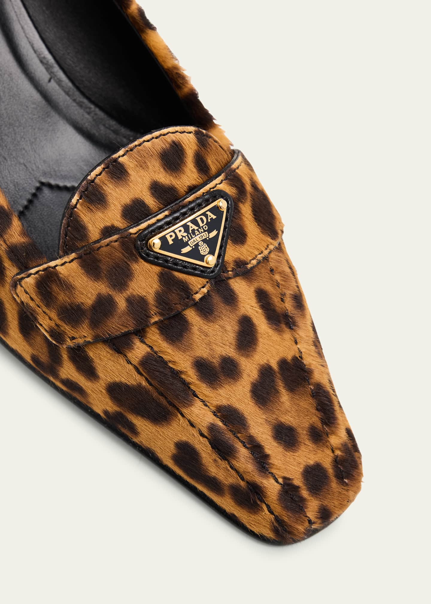 Prada Leopard-Printed Calf Hair Loafers Image 5 of 6