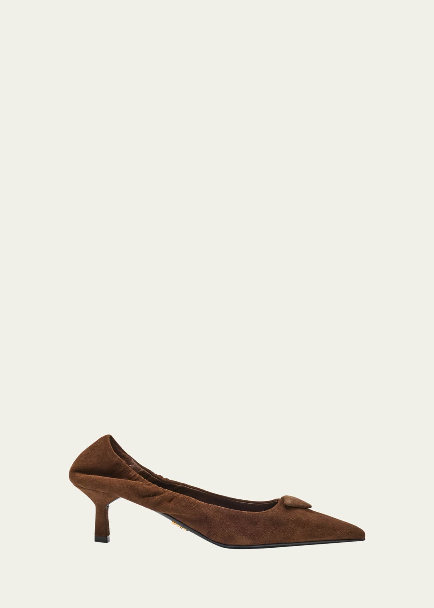 靴 Prada Suede Leather Heels Prada Suede Elastic Back Pumps - Bergdorf Goodman