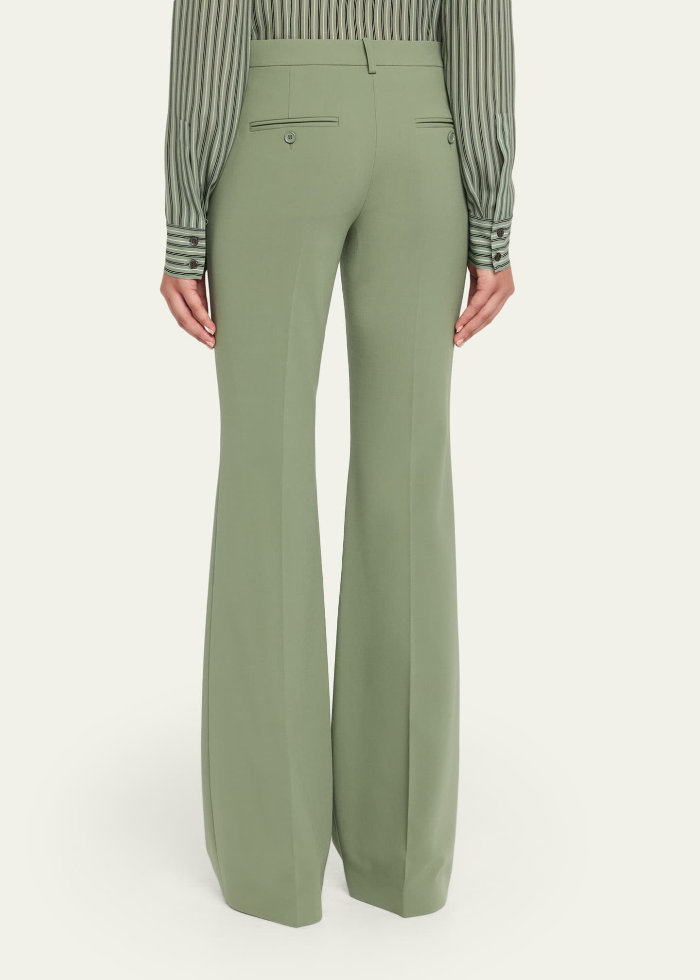 Michael Kors Collection Haylee Stretch Wool Flare Trousers Image 3 of 5