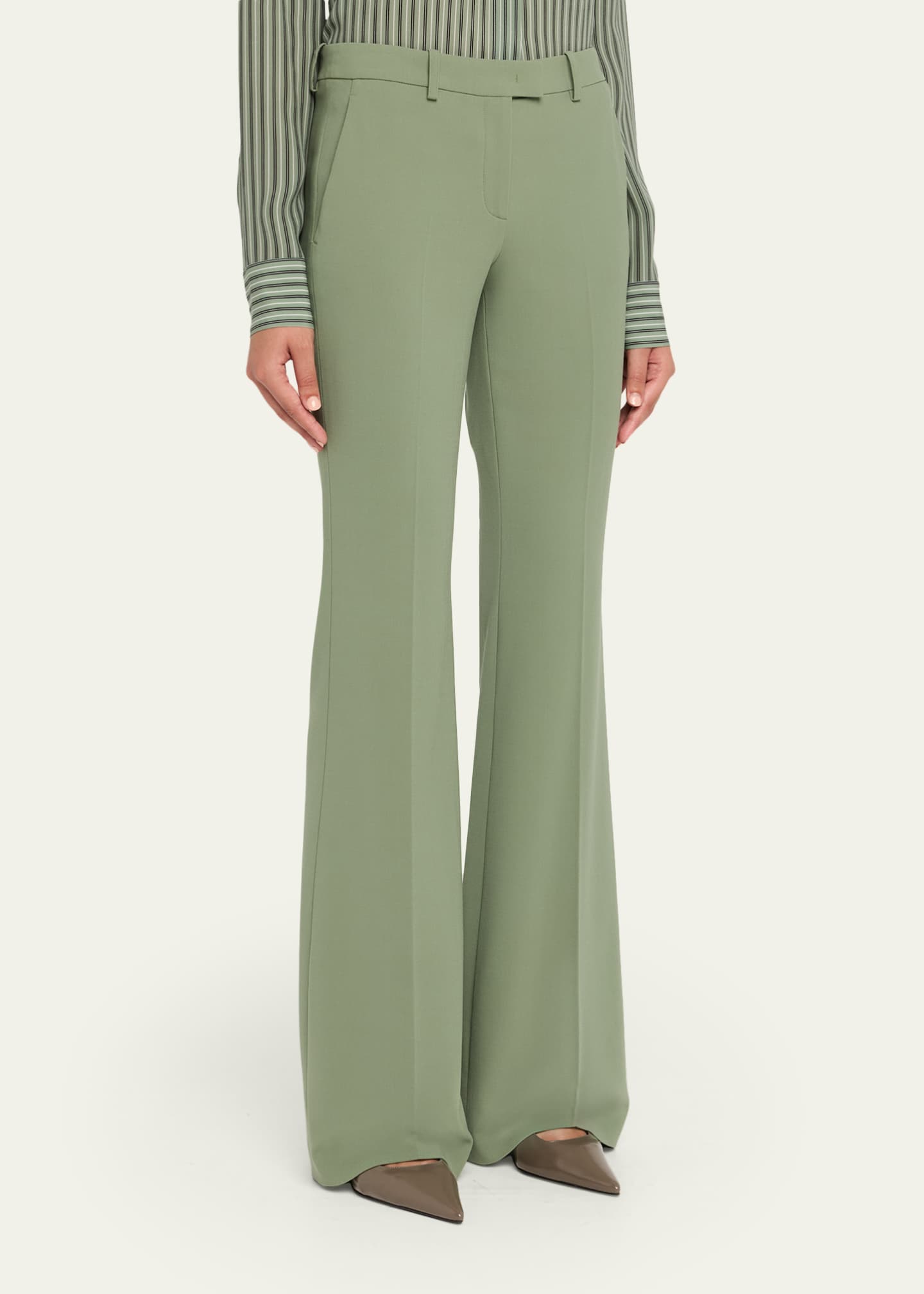 Michael Kors Collection Haylee Stretch Wool Flare Trousers Image 4 of 5