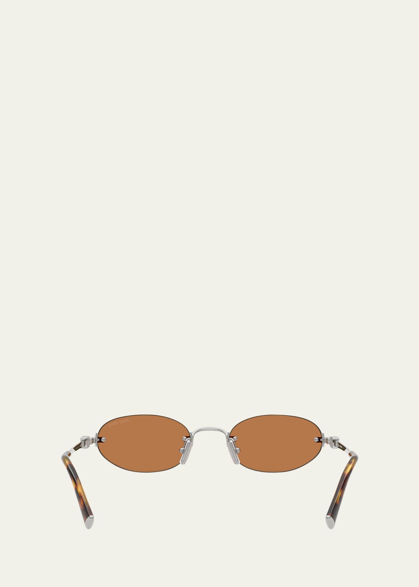 Miu Miu Rimless Metal Oval Sunglasses - Bergdorf Goodman