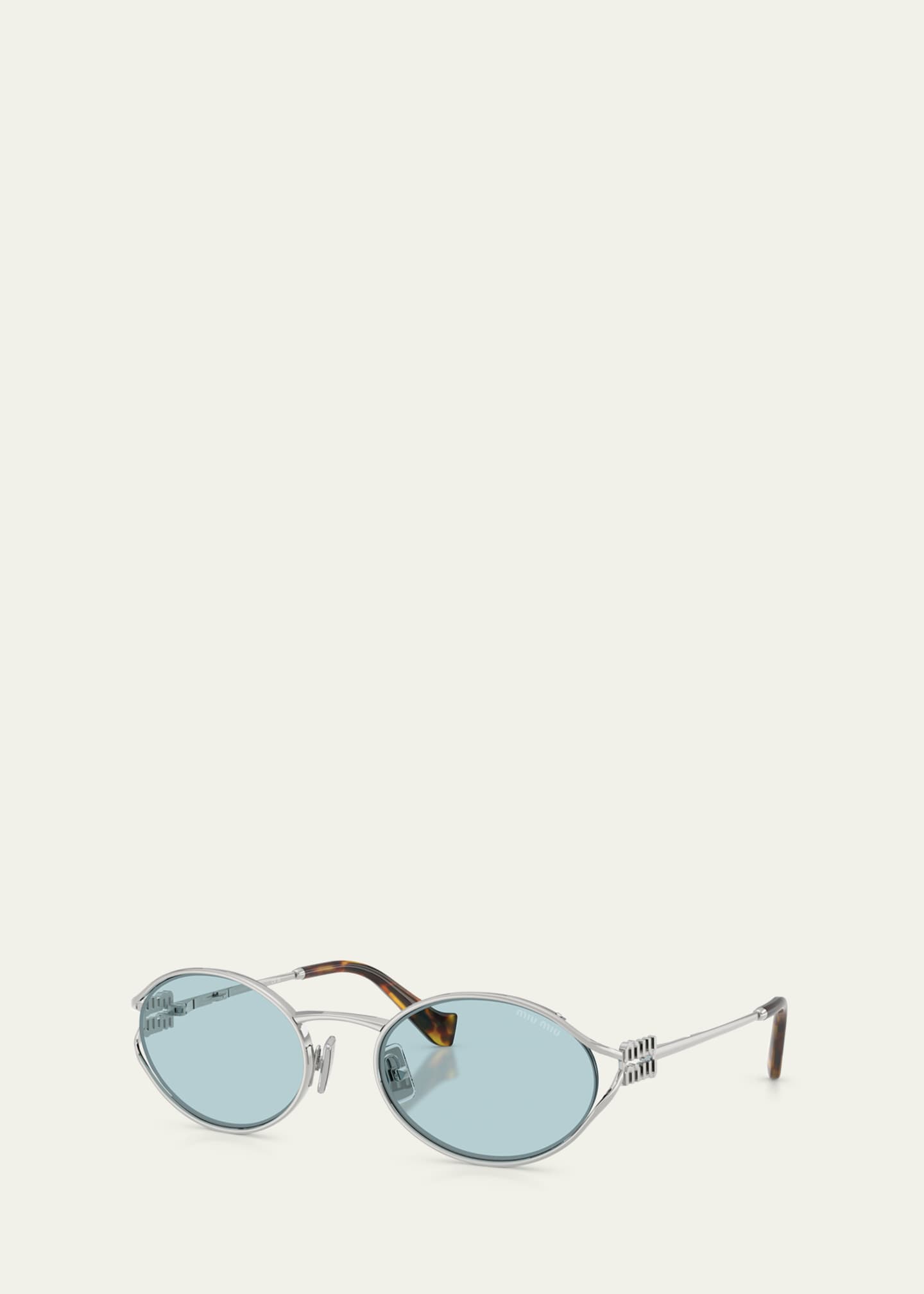 Miu Miu MU 52YS Metal Oval Sunglasses - Bergdorf Goodman
