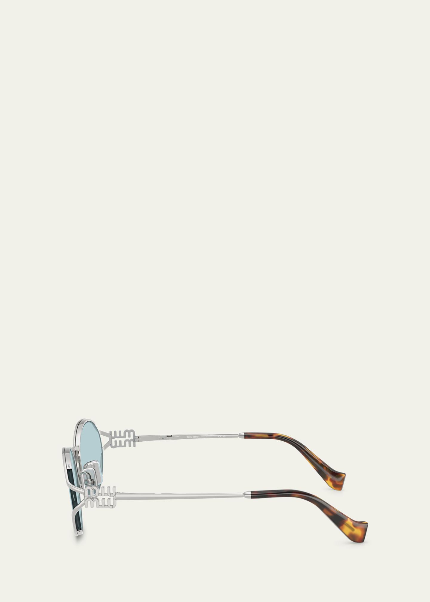 Miu Miu MU 52YS Metal Oval Sunglasses - Bergdorf Goodman