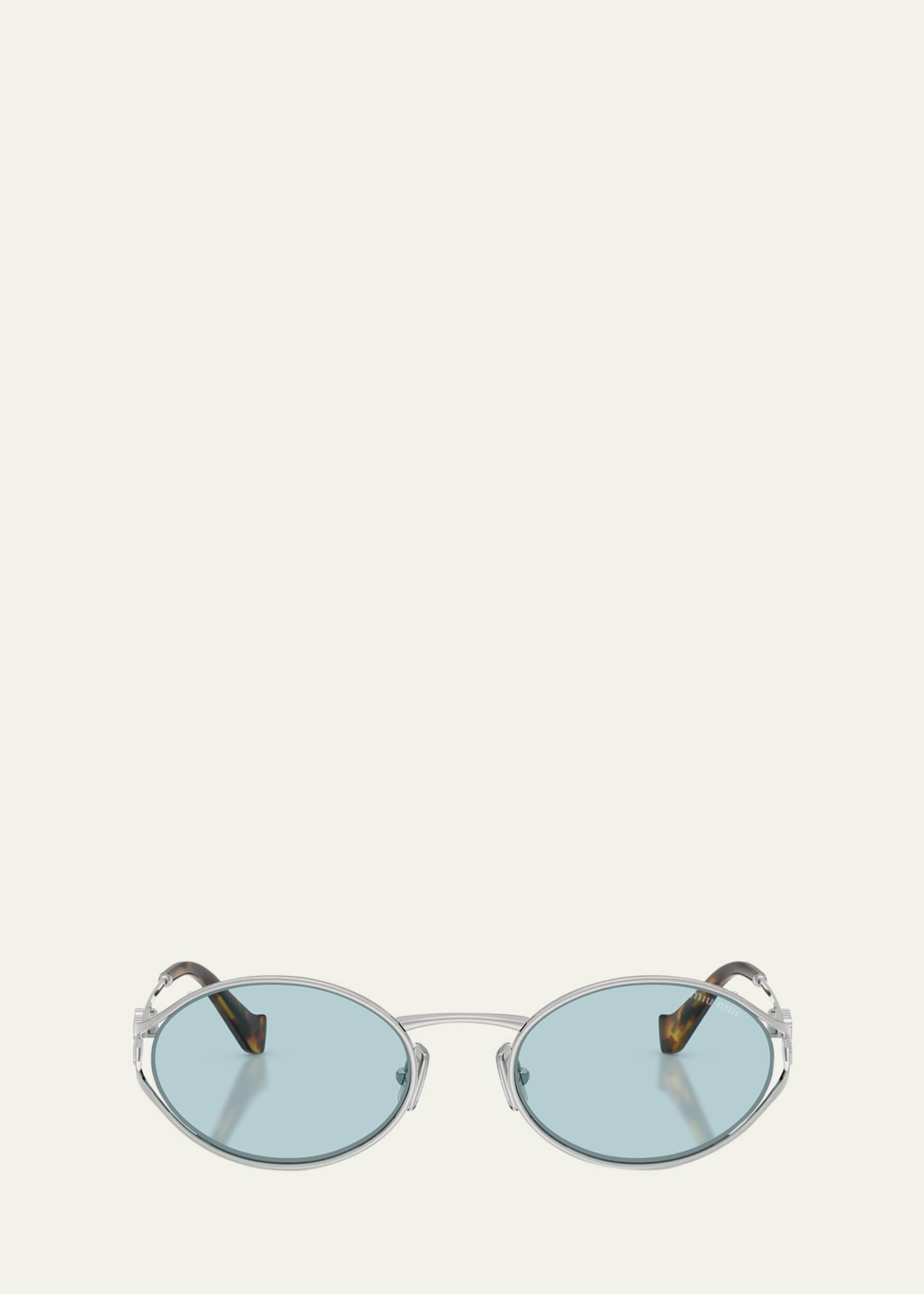 Miu Miu MU 52YS Metal Oval Sunglasses - Bergdorf Goodman