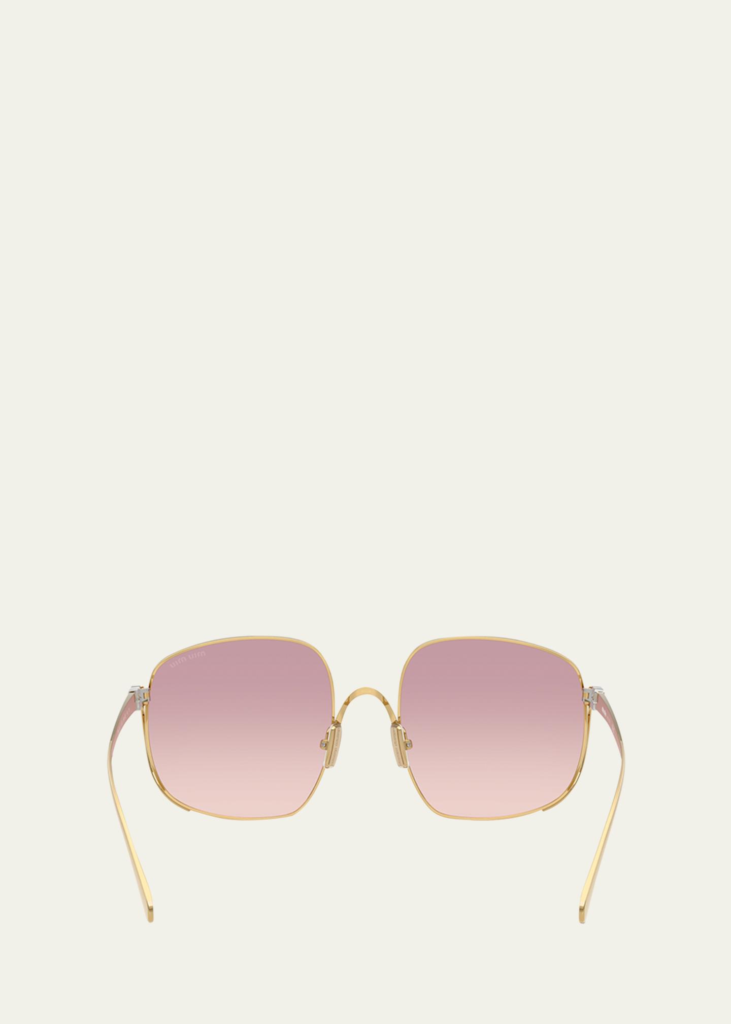 Miu Miu MU A57S Metal Square Sunglasses - Bergdorf Goodman display picture 3