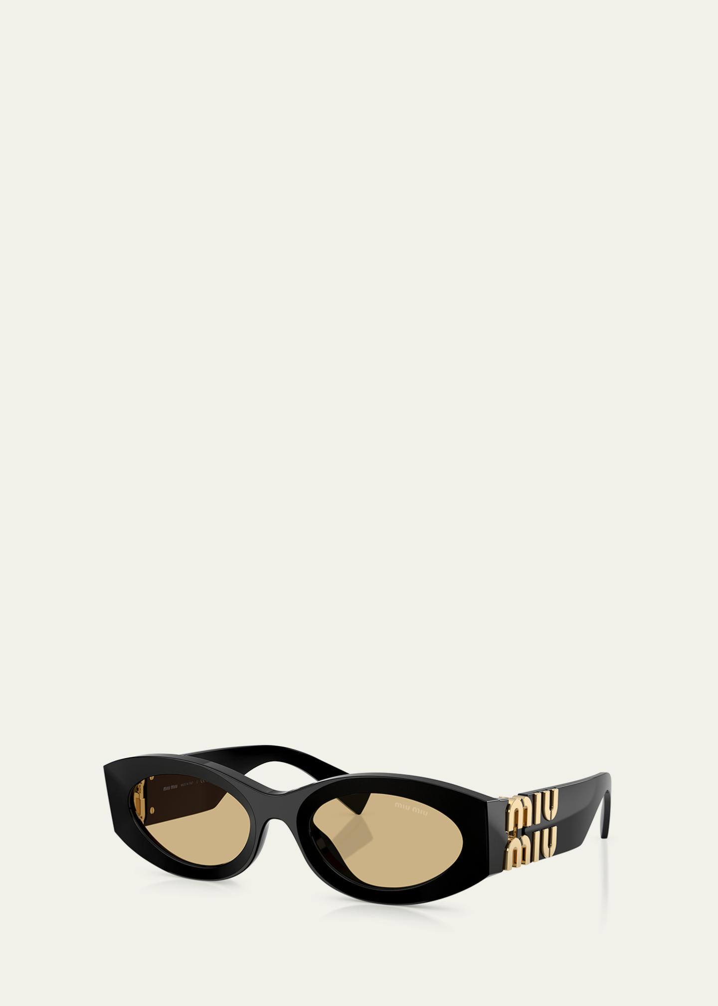 Miu Miu
Acetate Oval Sunglasses MIU MIU MU 04ZS 1AB5SO Black Dark Grey Lens Women Sunglasses  main image 2