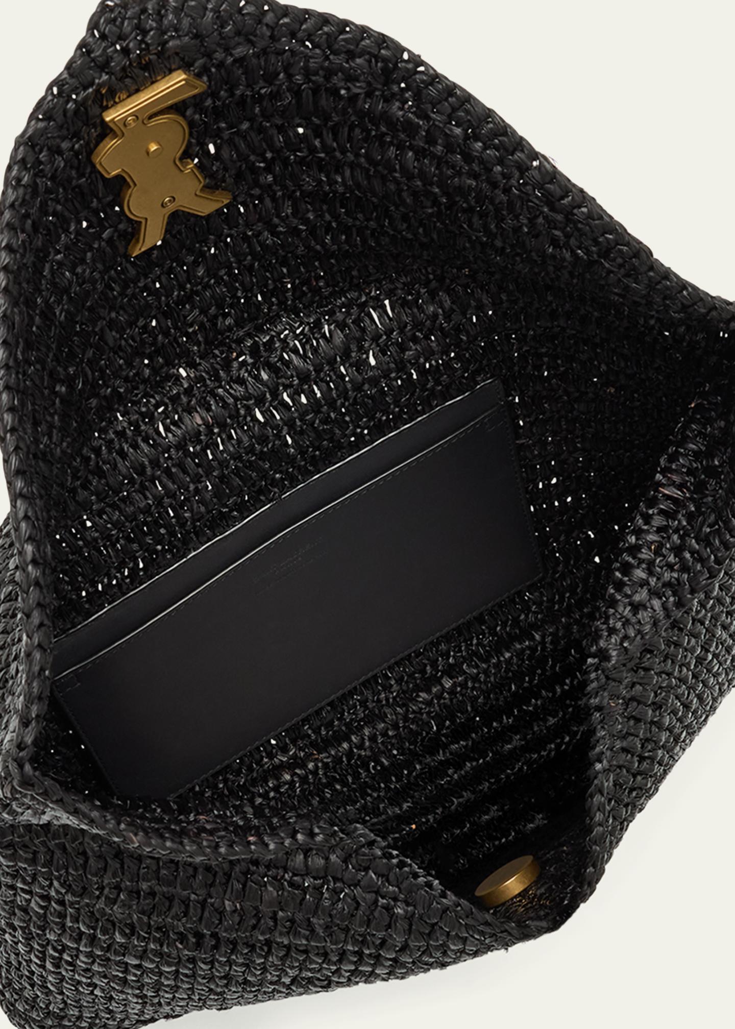 Saint Laurent Large Envelope Flap YSL Clutch Bag in Raffia