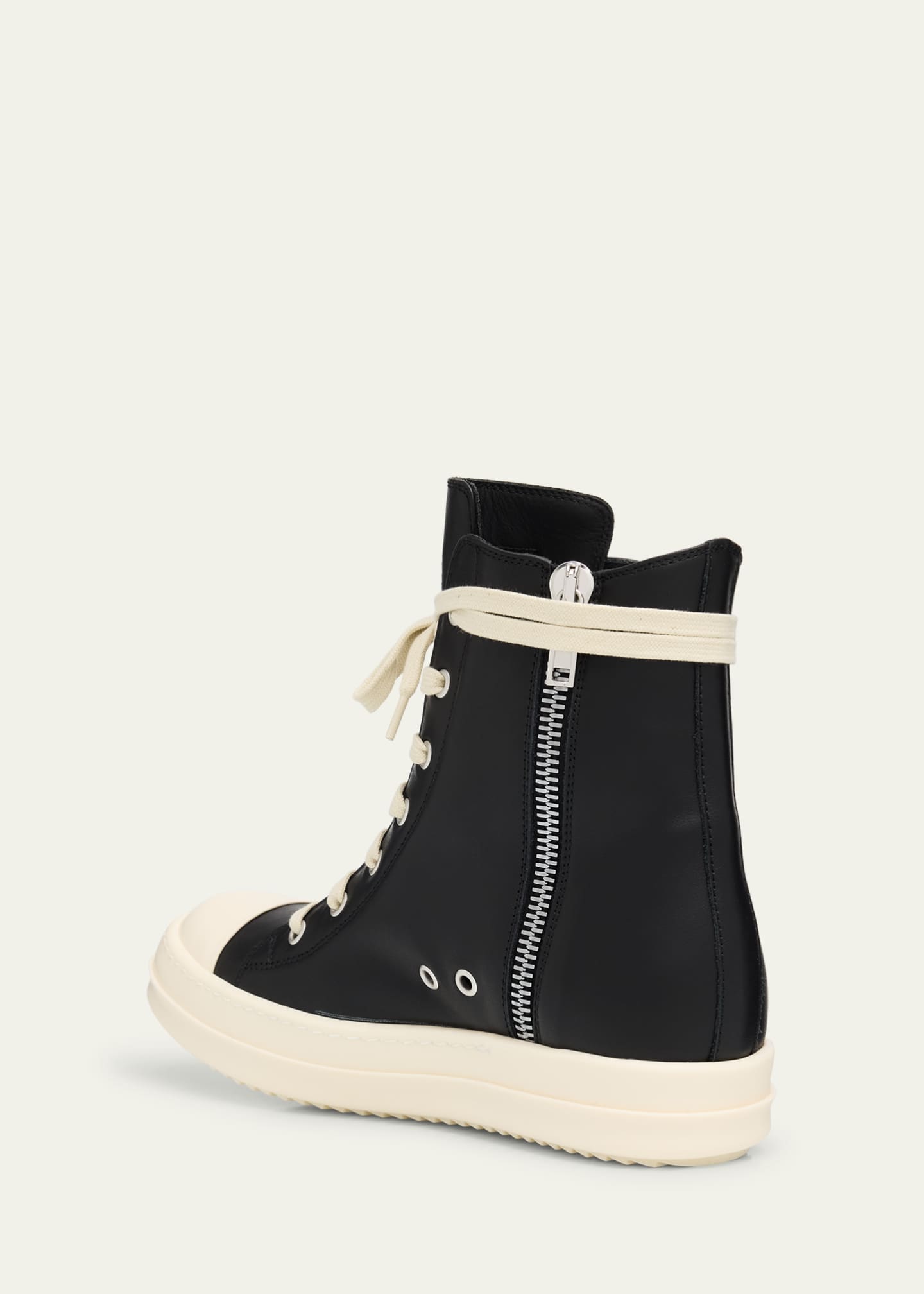 Calf Leather Cap Toe High-Top Sneakers
