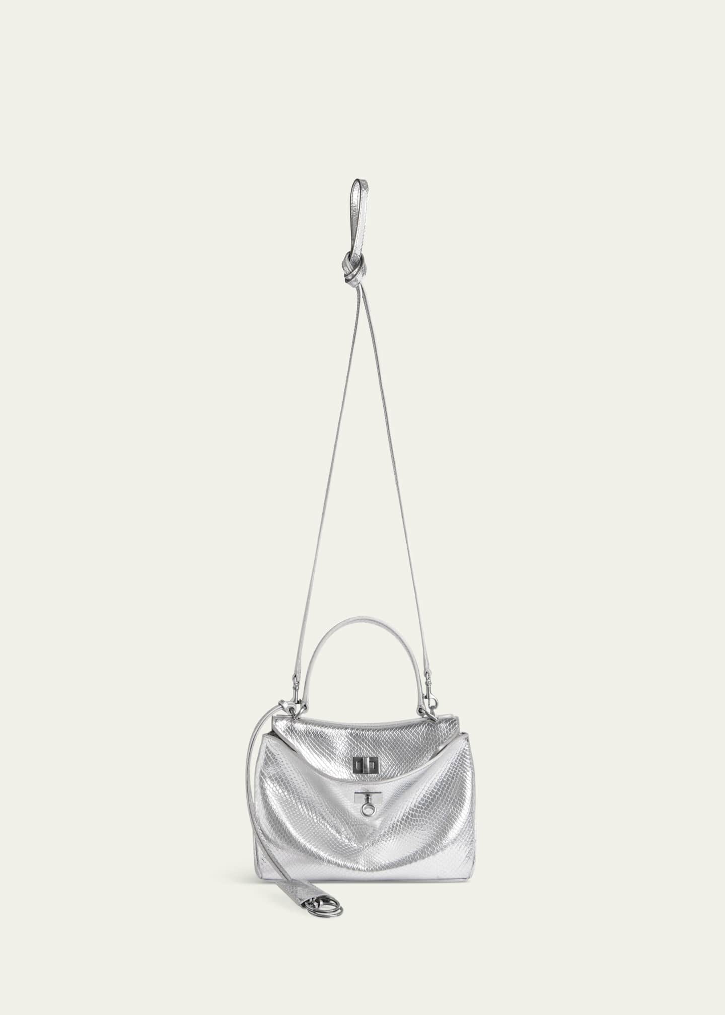 Balenciaga Rodeo Mini Python-Embossed Leather Crossbody Bag Image 6 of 6